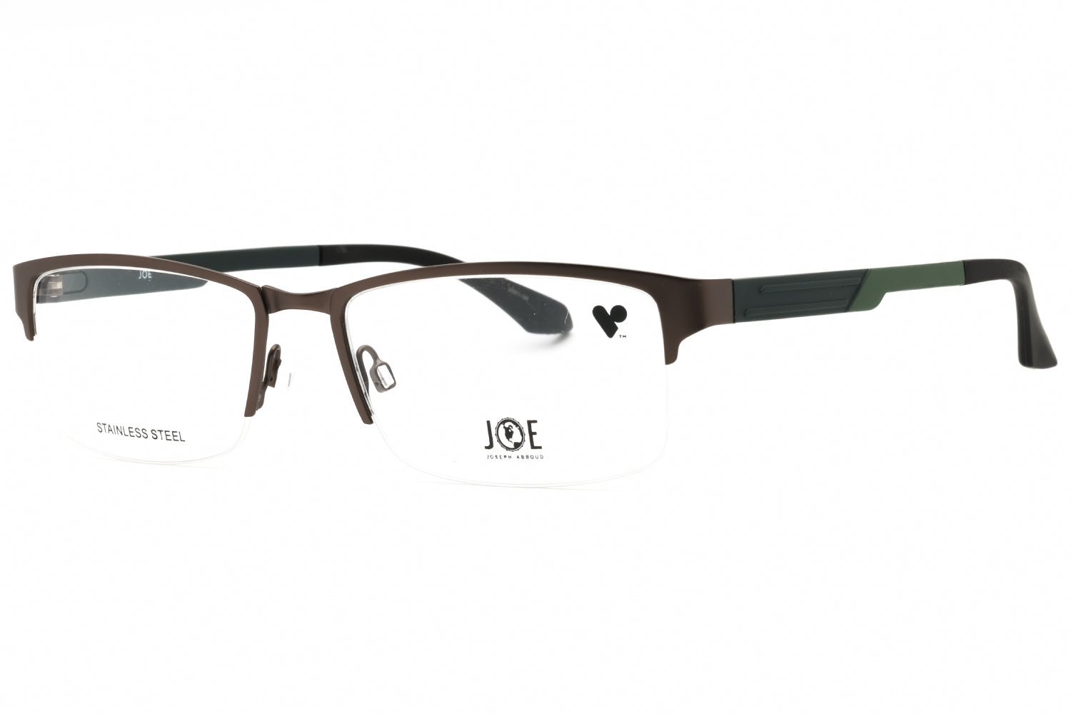 Joe Optical JOE4070 Metal Rectangular Eyeglasses — Gray by Joe Optical