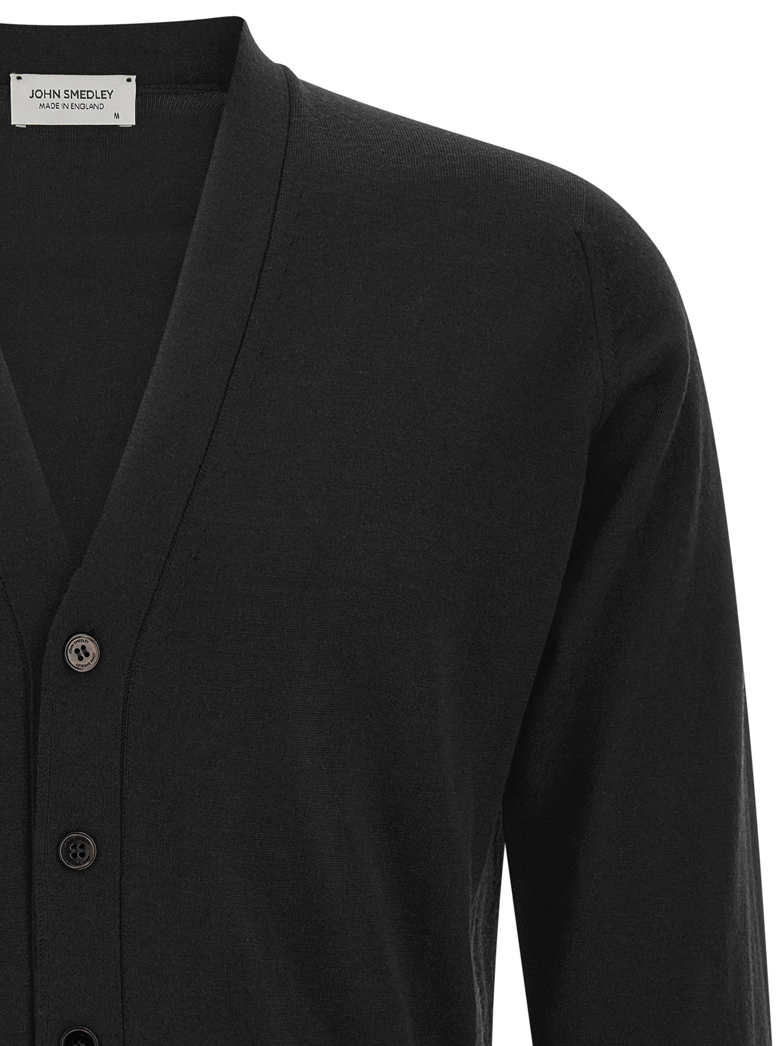 John Smedley Bradrick Cardigan — Black, view 3