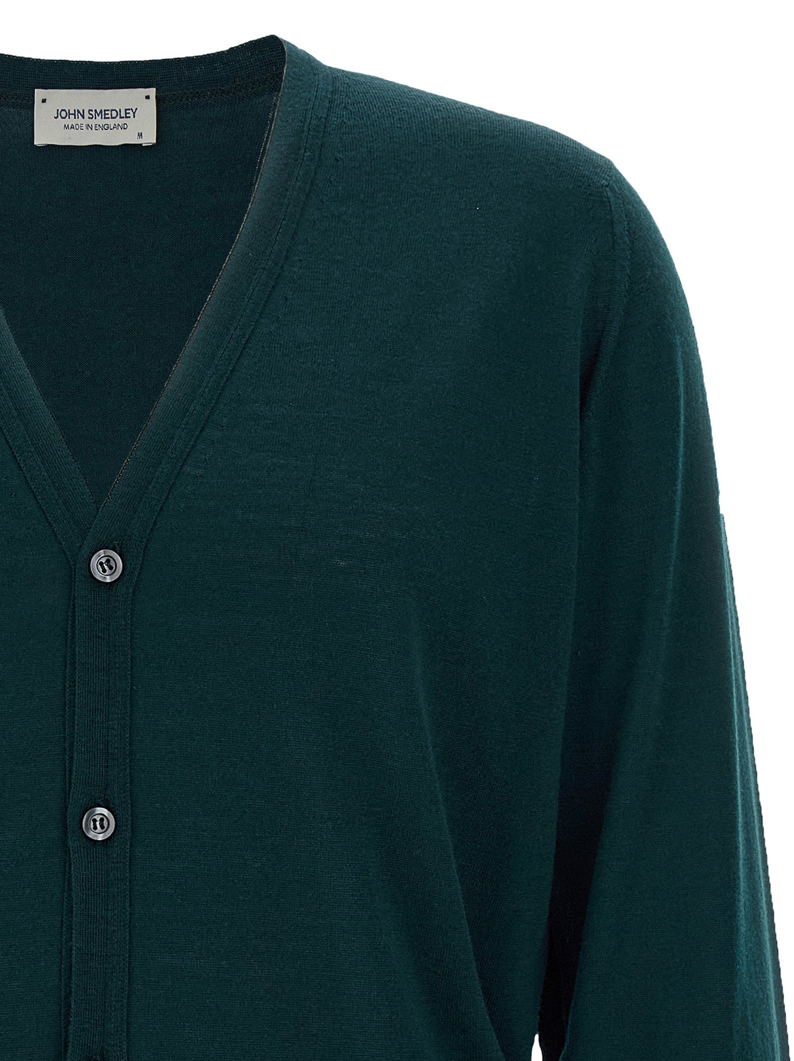 John Smedley Petworth Cardigan — Teal, view 3