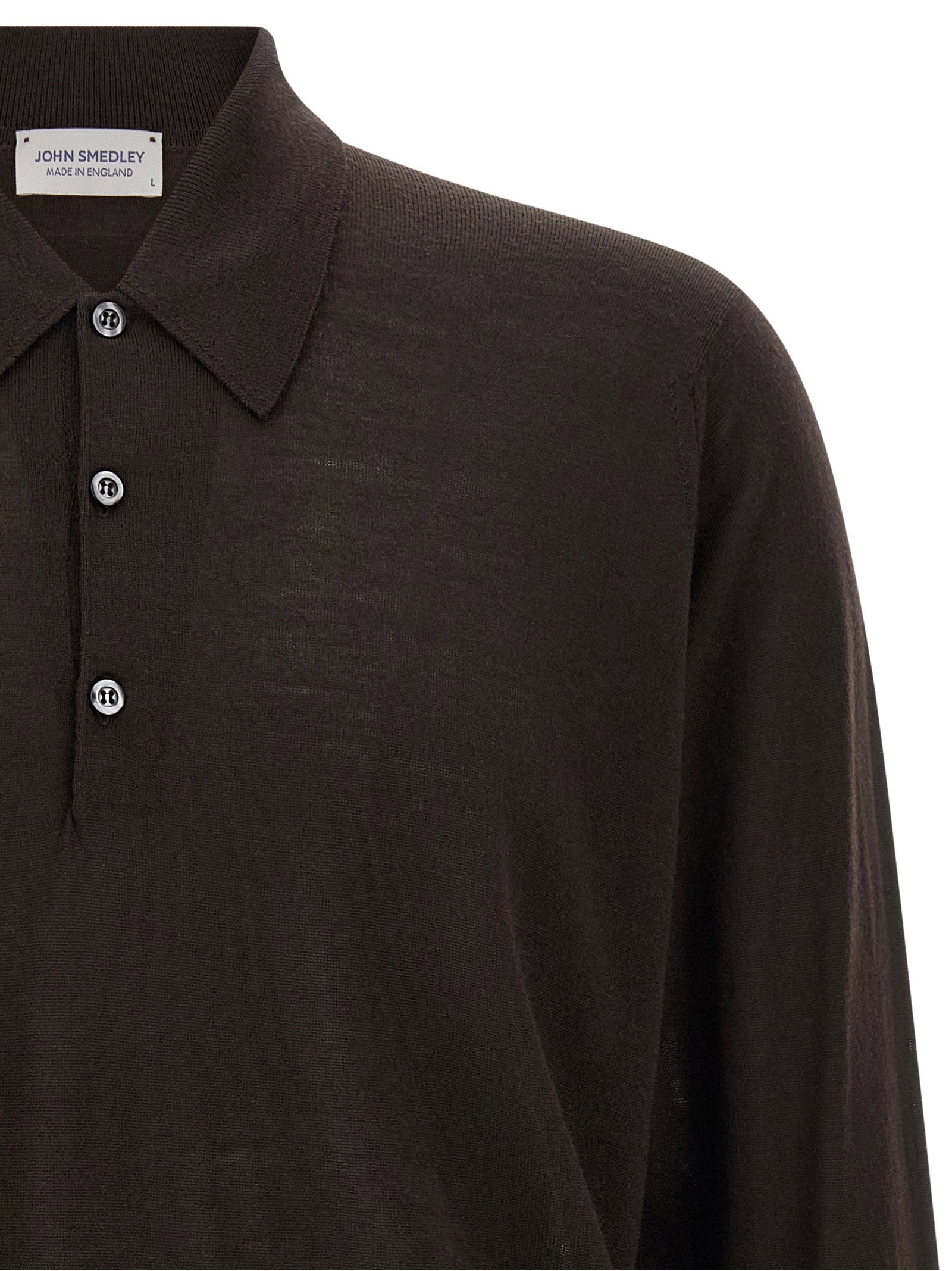 John Smedley Dorset Polo Shirt — Black, view 3