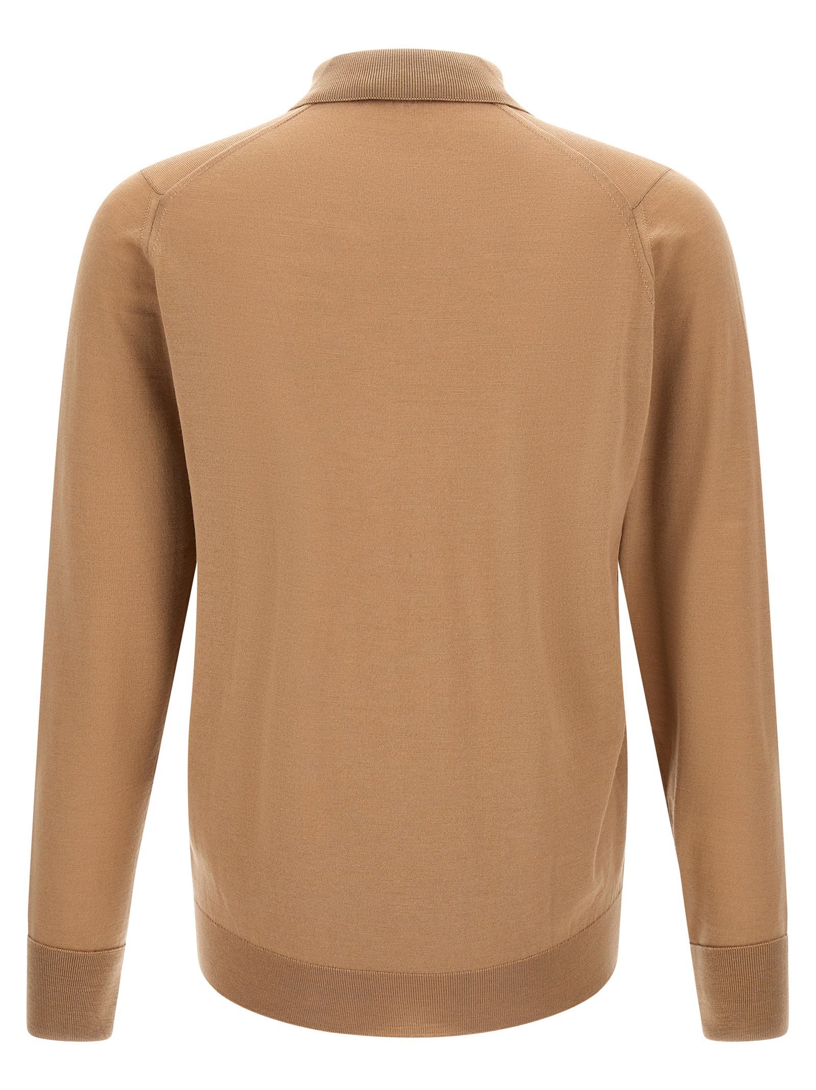 John Smedley Dorset Polo Shirt — Camel, view 2