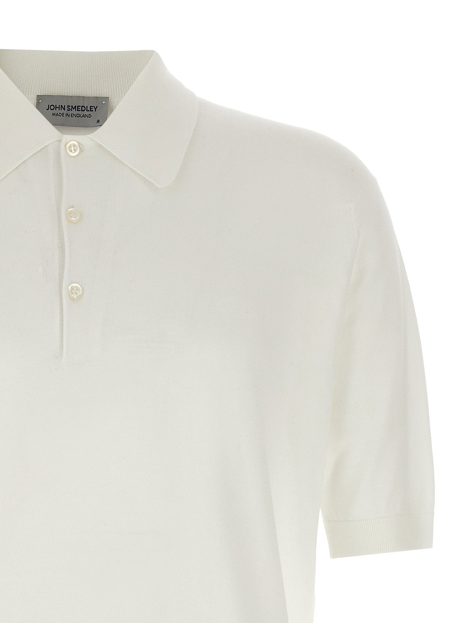 John Smedley Polo Shirt — Cream, view 3
