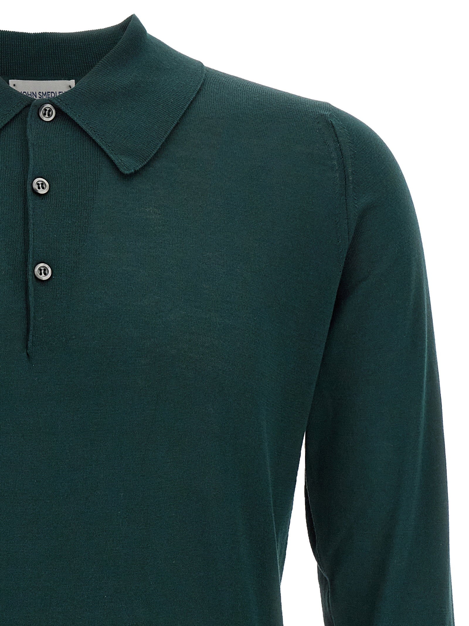 John Smedley Finchley Polo — Teal, view 3