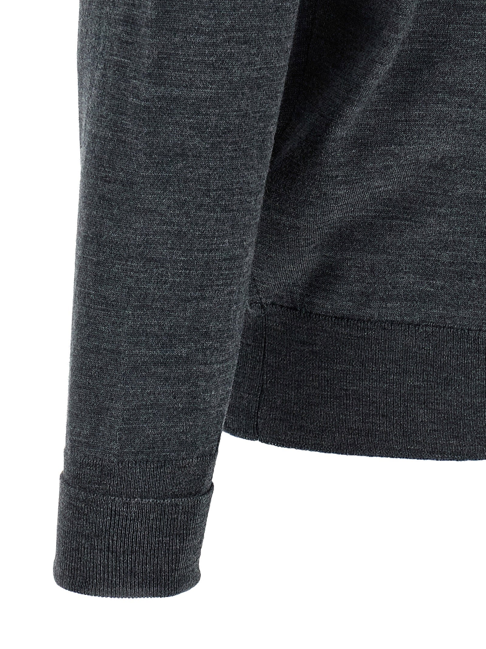 John Smedley Marcus Sweater — Charcoal, view 4