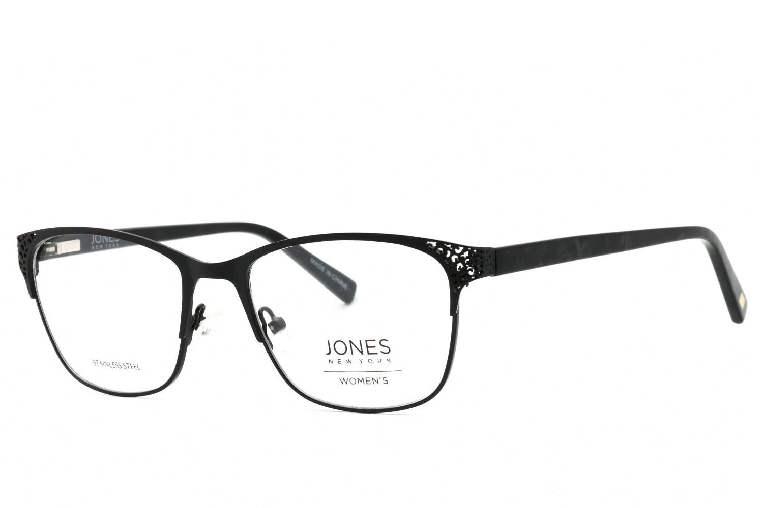 Jones New York VJON497 Rectangular Metal Eyeglasses — Black by Jones New York