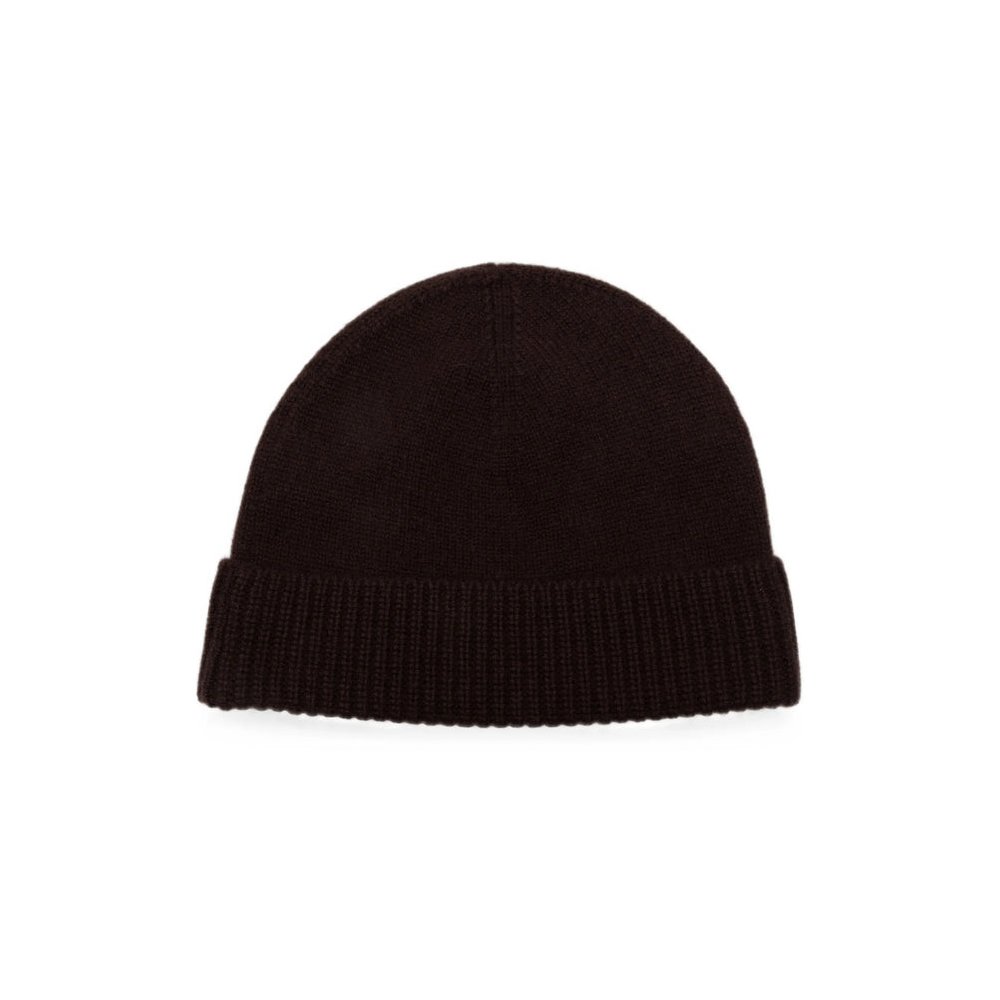 Joseph JF010036 Cashmere Ribbed Beanie — Brown, view 3