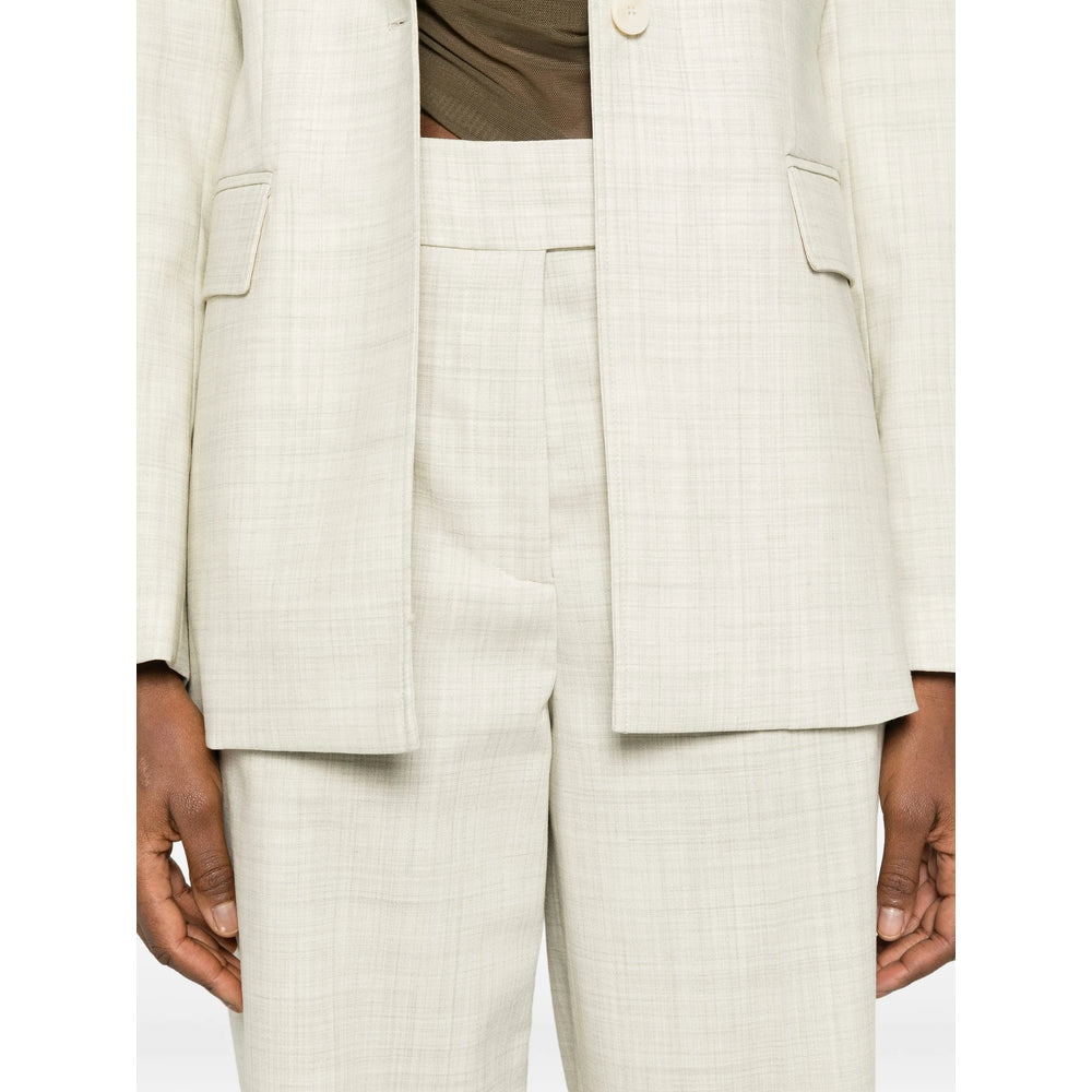 Joseph Virgin Wool Straight-Leg Trousers — White, view 2