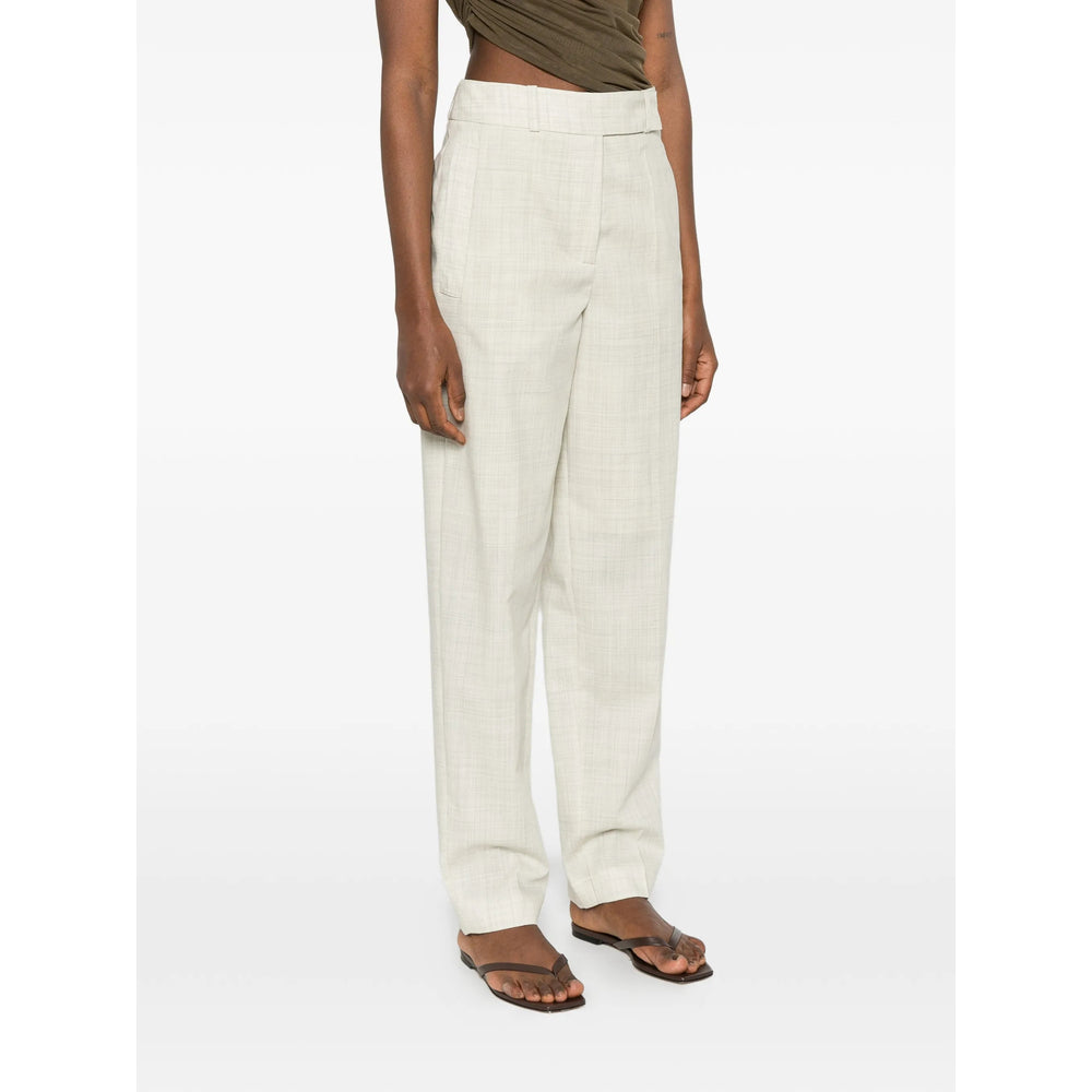 Joseph Virgin Wool Straight-Leg Trousers — White, view 5
