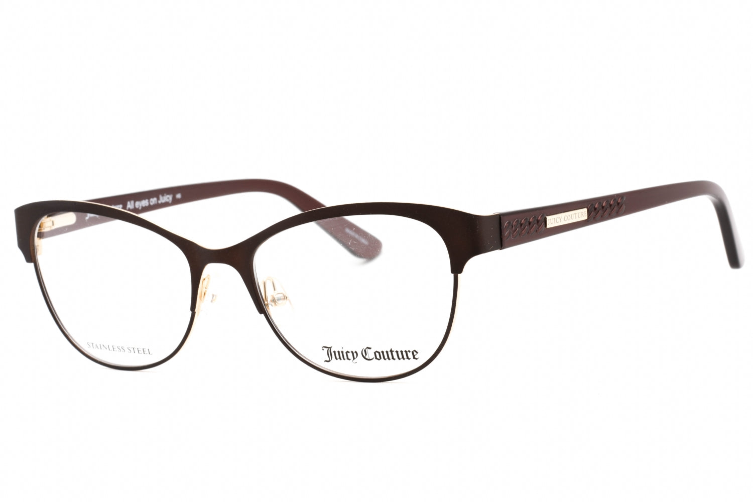 Juicy Couture JU216G Cat-Eye Metal Eyeglasses — Brown by Juicy Couture