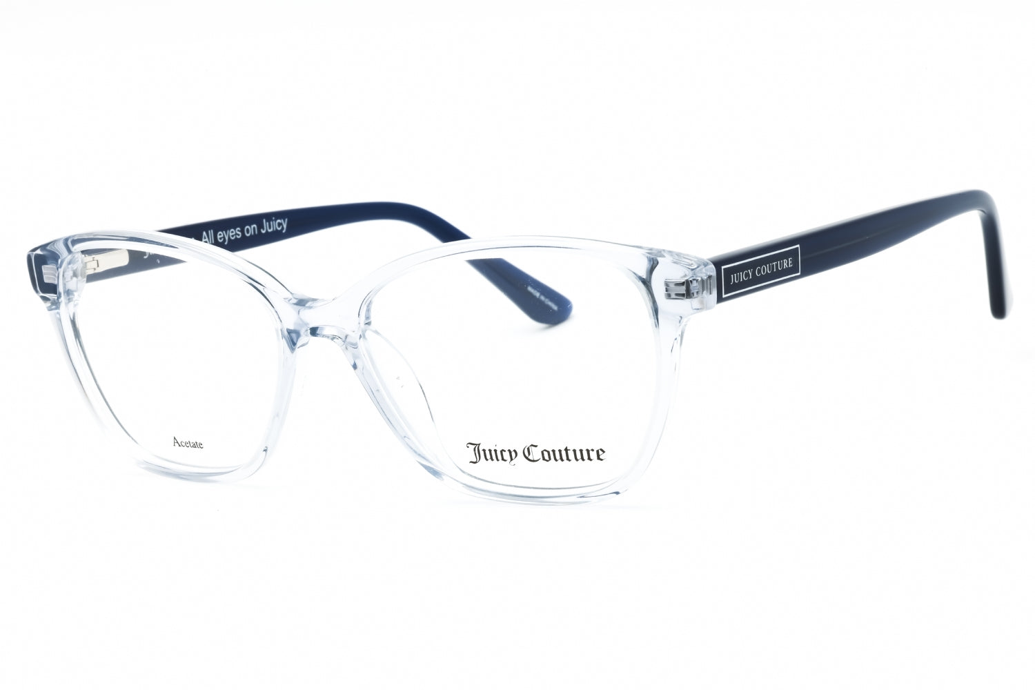 Juicy Couture JU218 Rectangular Clear-Demo Frame Eyeglasses — Crystal by Juicy Couture