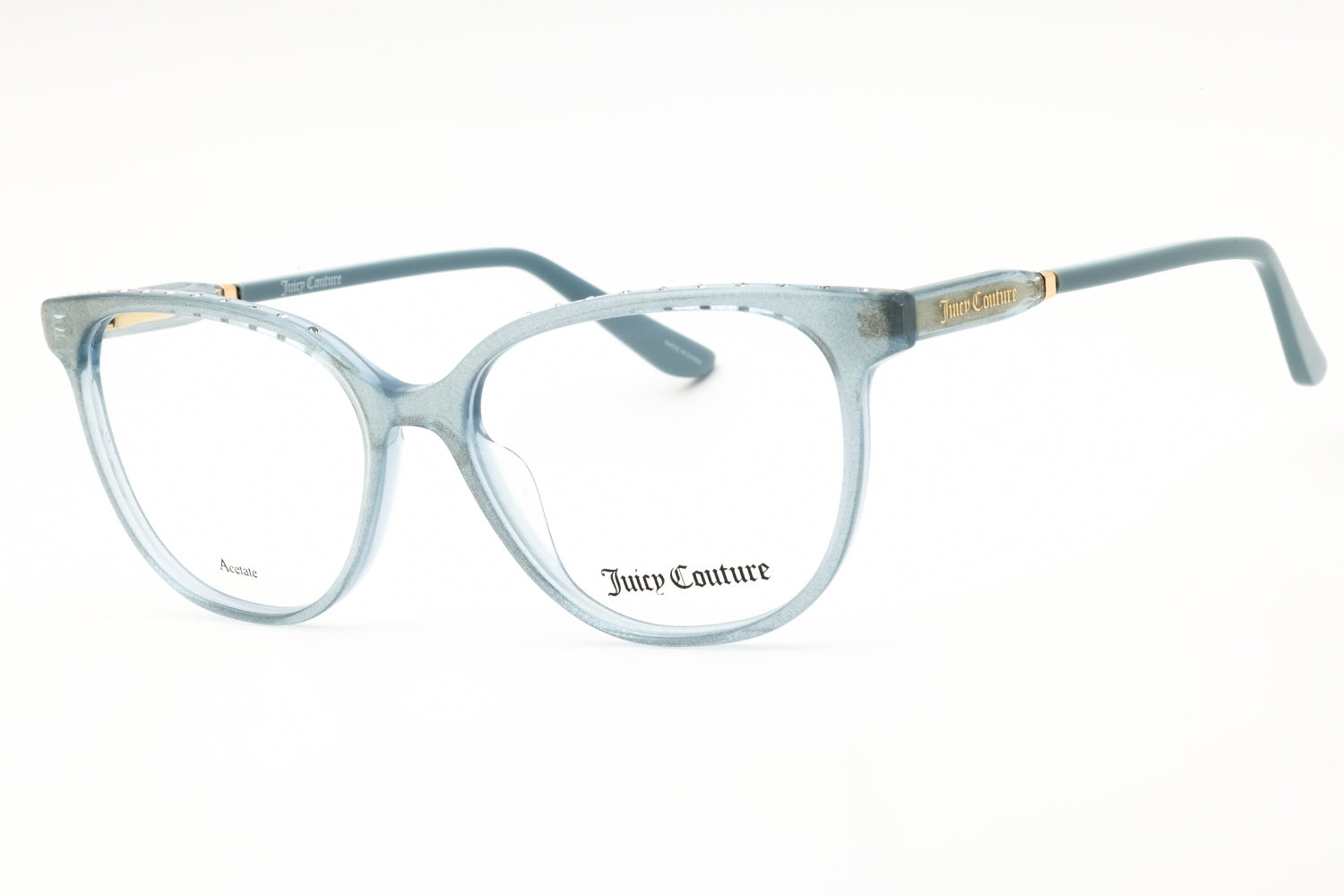Juicy Couture JU252 Round Acetate Frame Eyeglasses — Light Blue by Juicy Couture