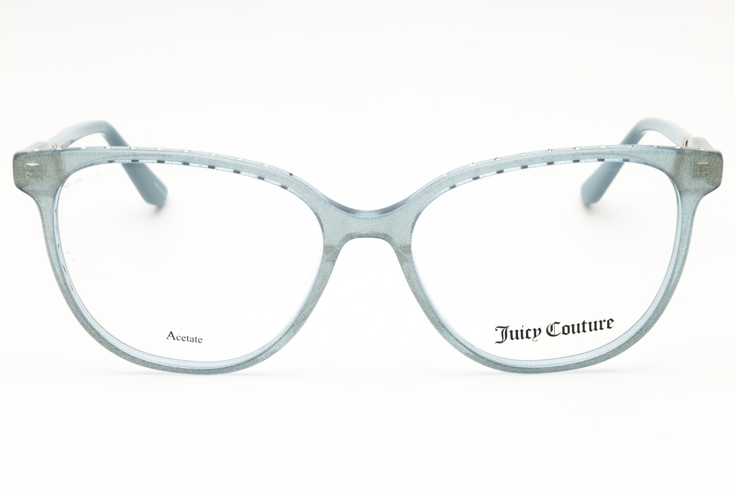 Juicy Couture JU252 Round Acetate Frame Eyeglasses — Light Blue, view 2