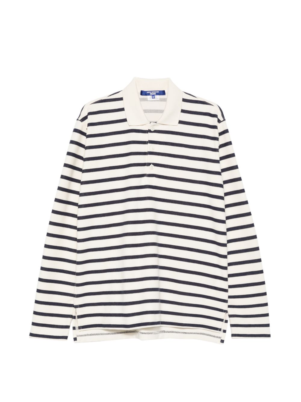 Junya Watanabe Striped Cotton Polo Shirt — Navy by Junya Watanabe