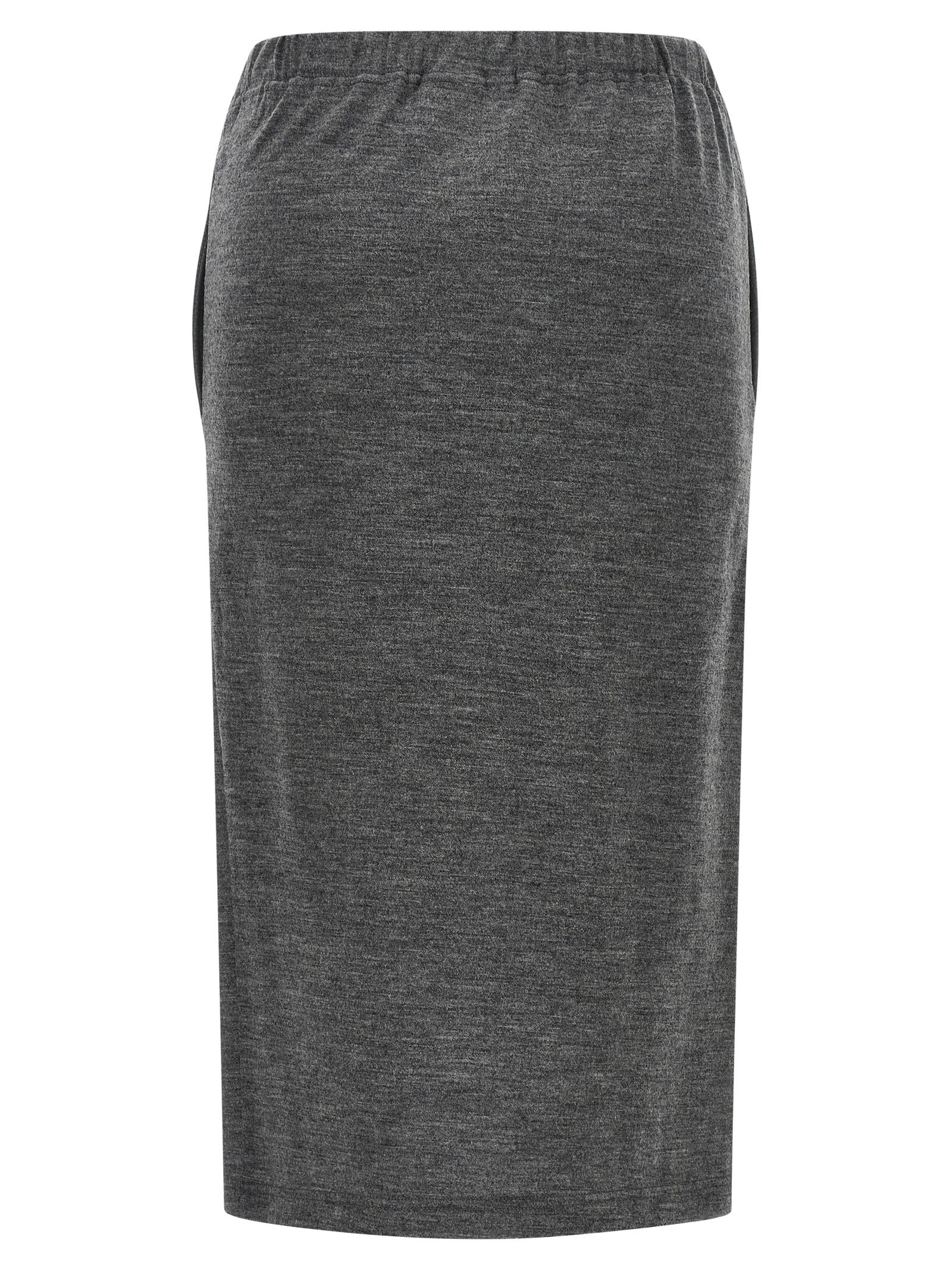 Junya Watanabe Wool Midi Skirt — Grey, view 2
