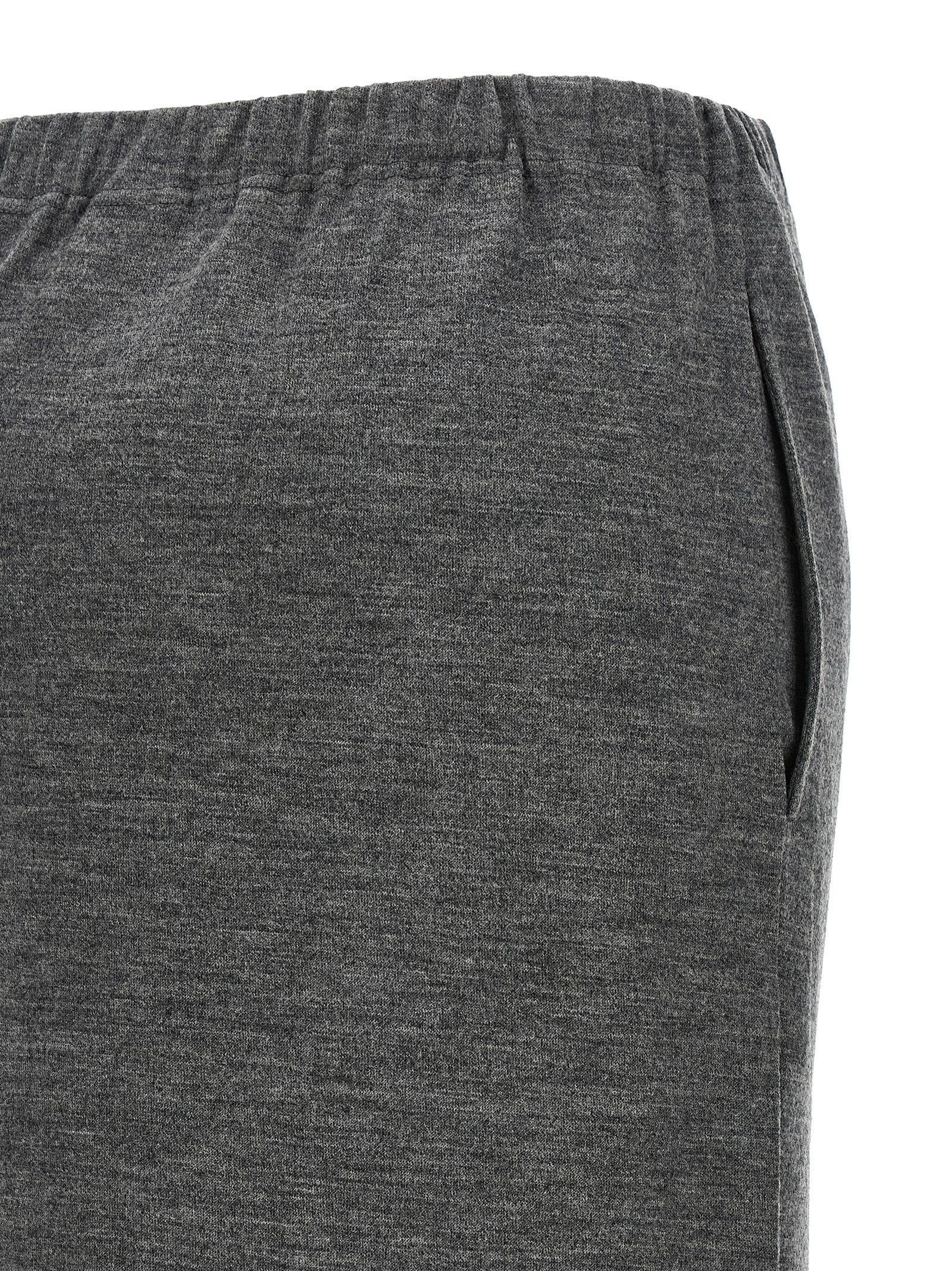 Junya Watanabe Wool Midi Skirt — Grey, view 4