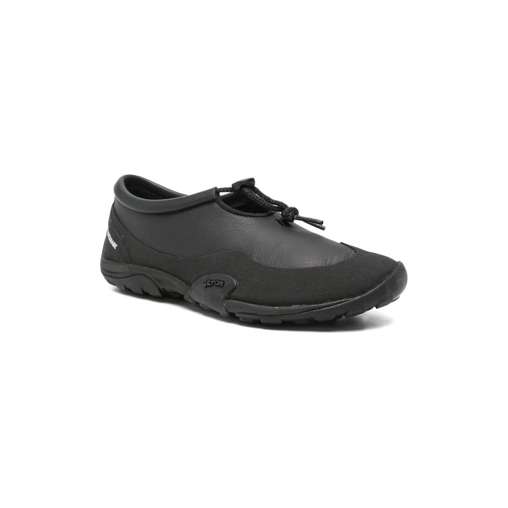 Junya Watanabe Calf Leather Drawstring Sneakers — Black, view 3