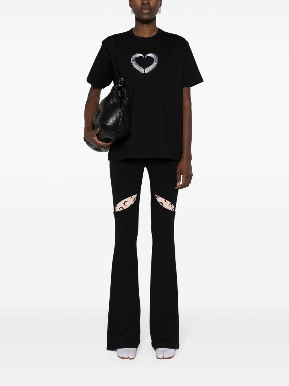 Junya Watanabe Graphic Heart Print T-Shirt — Black, view 2