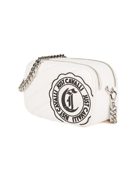 Just Cavalli Logo-Embroidered Crossbody Bag — White by Just Cavalli