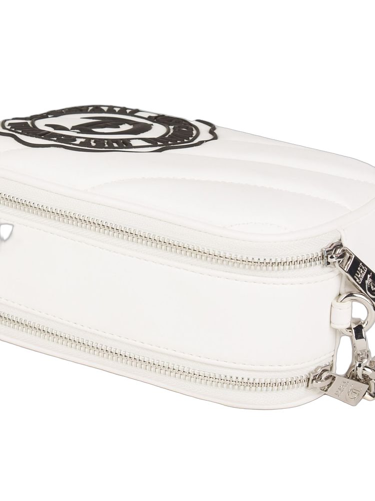 Just Cavalli Logo-Embroidered Crossbody Bag — White, view 4