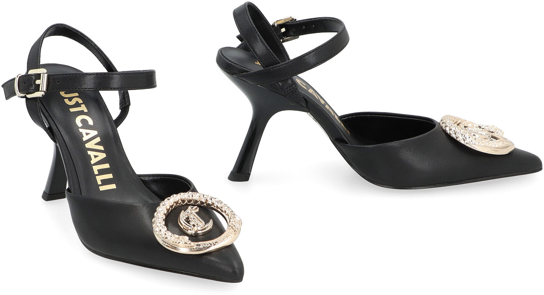 Just Cavalli Embellished Pointy-Toe Heel — Black, view 3
