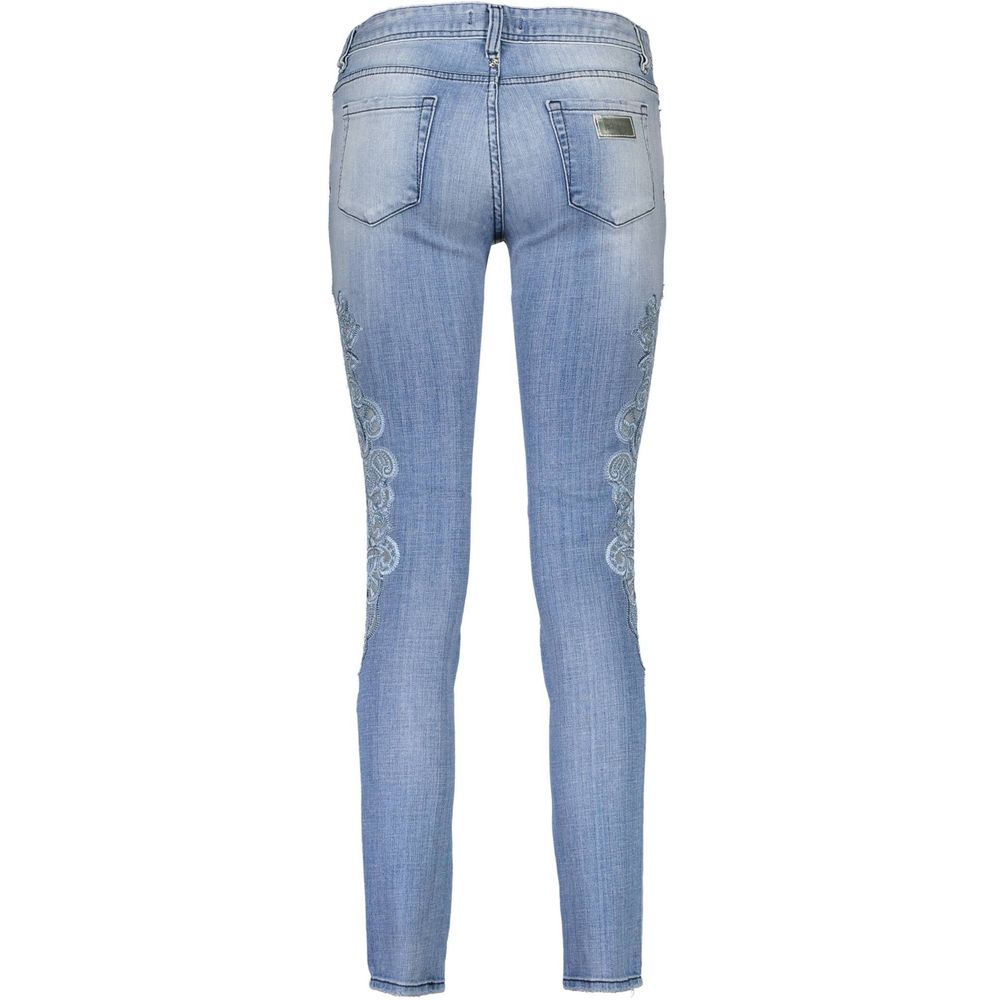 Just Cavalli Embroidered Cotton Jeans — Blue, view 2