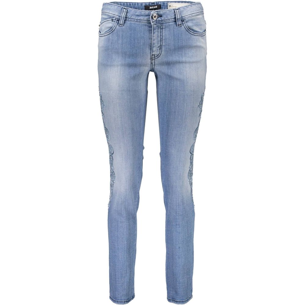 Just Cavalli Embroidered Cotton Jeans — Blue by Just Cavalli