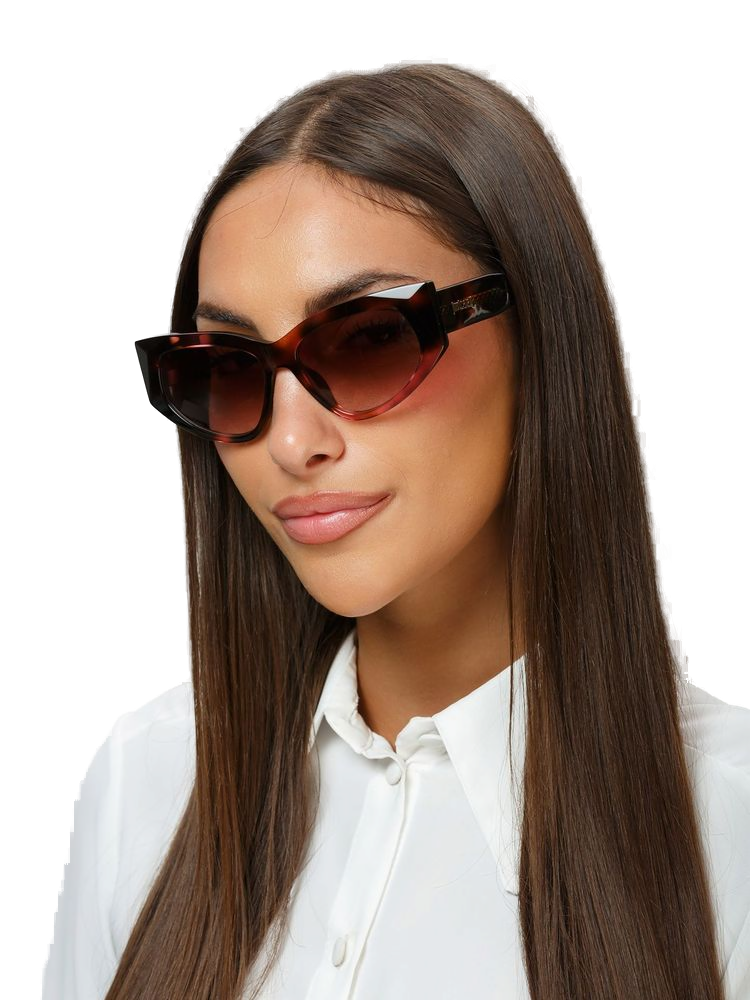 Just Cavalli SJC169 Acetate Cat-Eye Sunglasses — Brown, view 2