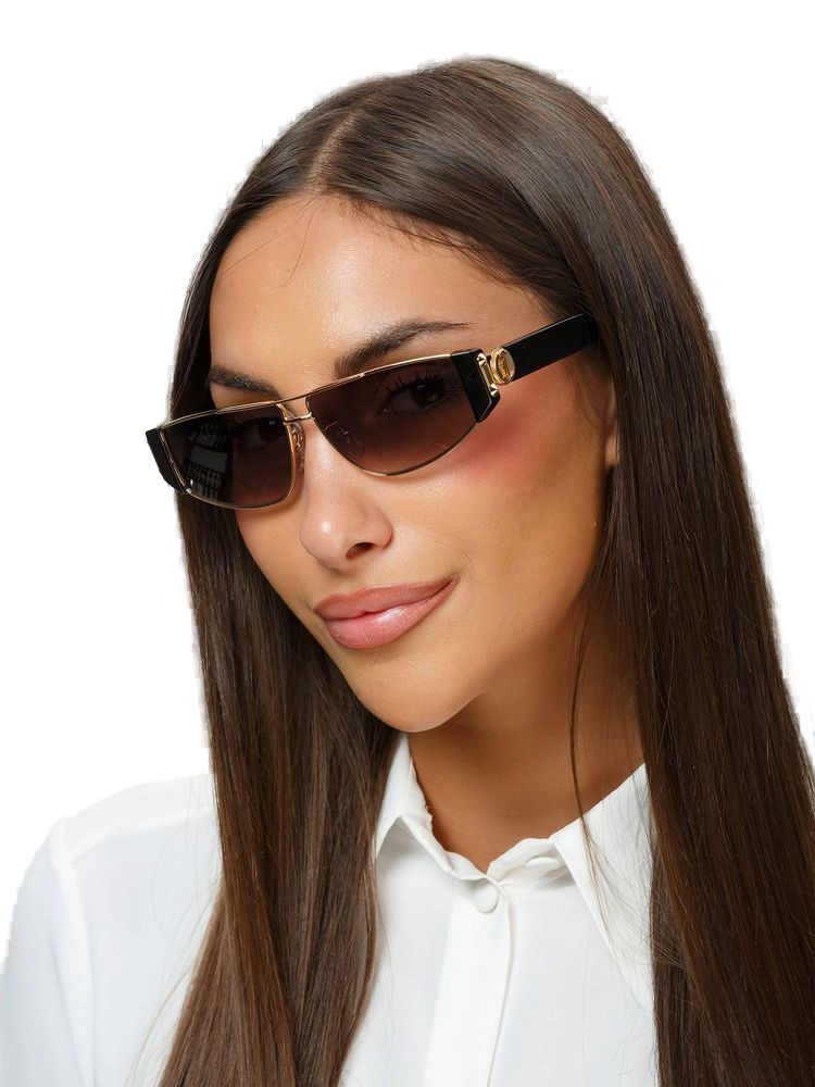 Just Cavalli SJC179 Metal Rectangular Frame Sunglasses — Rose gold, view 4