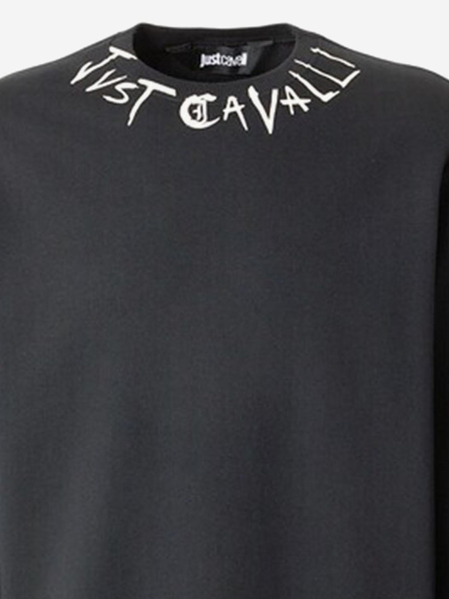 Just Cavalli Logo-Embroidered Crew Neck Sweatshirt — Black by Just Cavalli