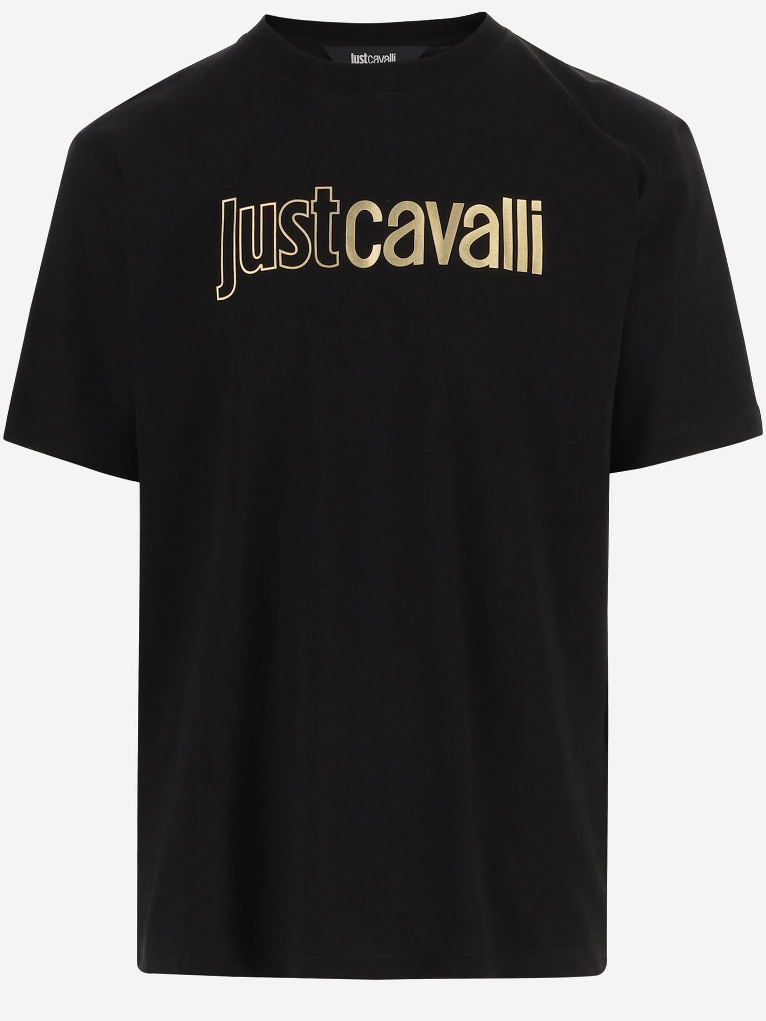 Just Cavalli Logo-Printed Cotton T-Shirt — Black by Just Cavalli