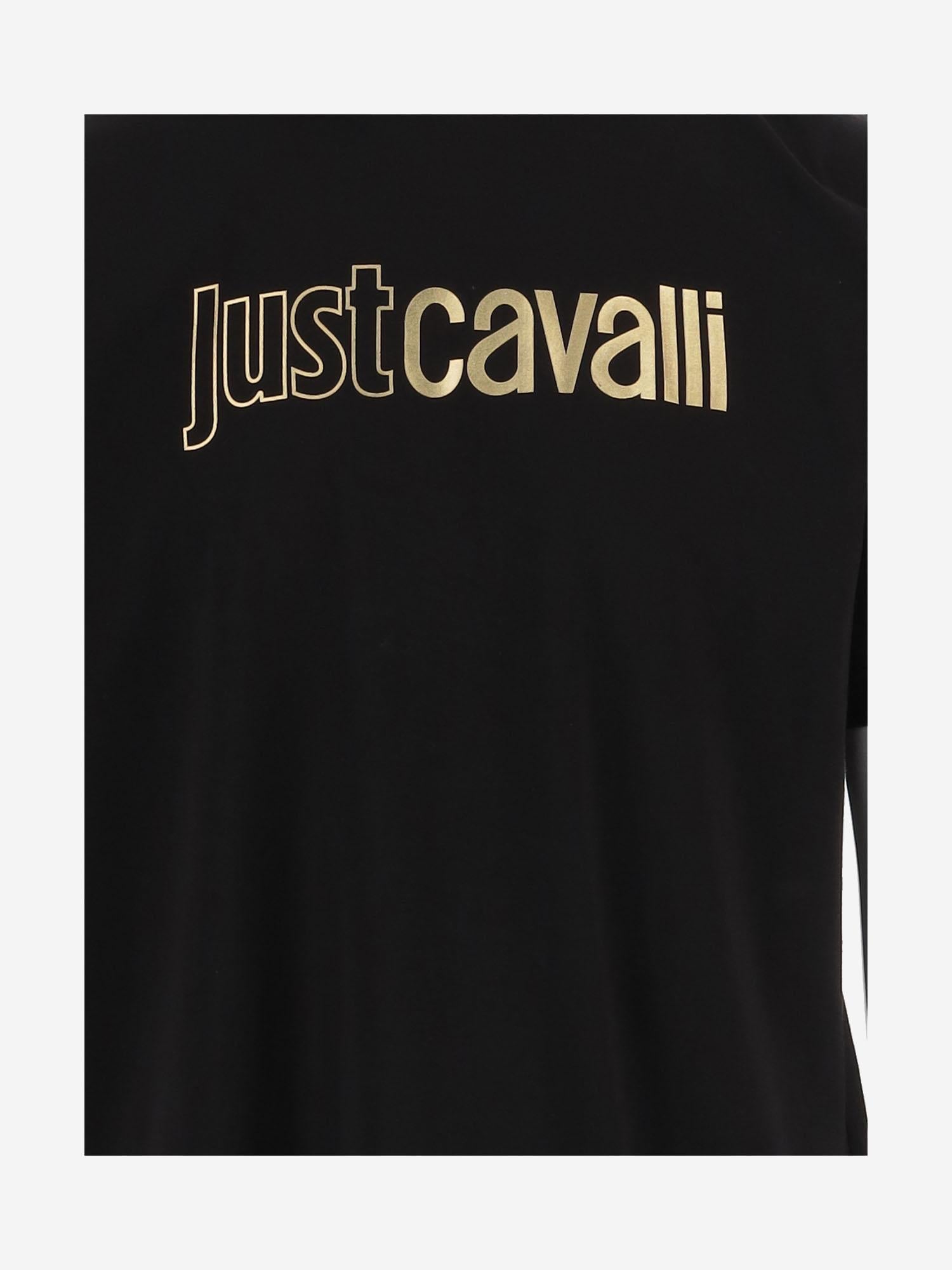 Just Cavalli Logo-Printed Cotton T-Shirt — Black, view 2