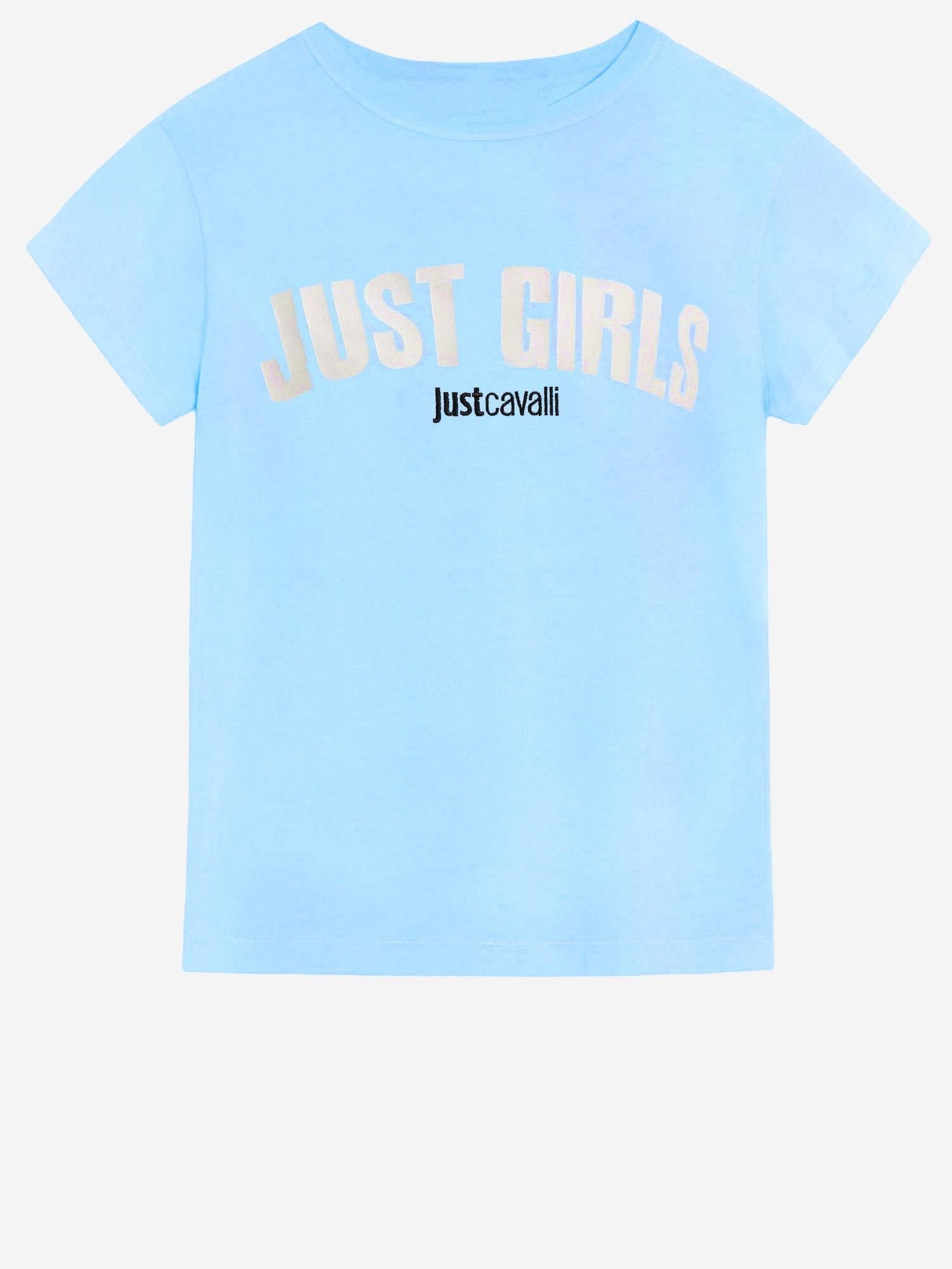Just Cavalli Logo-Graphic Cotton T-Shirt — Blue by Just Cavalli