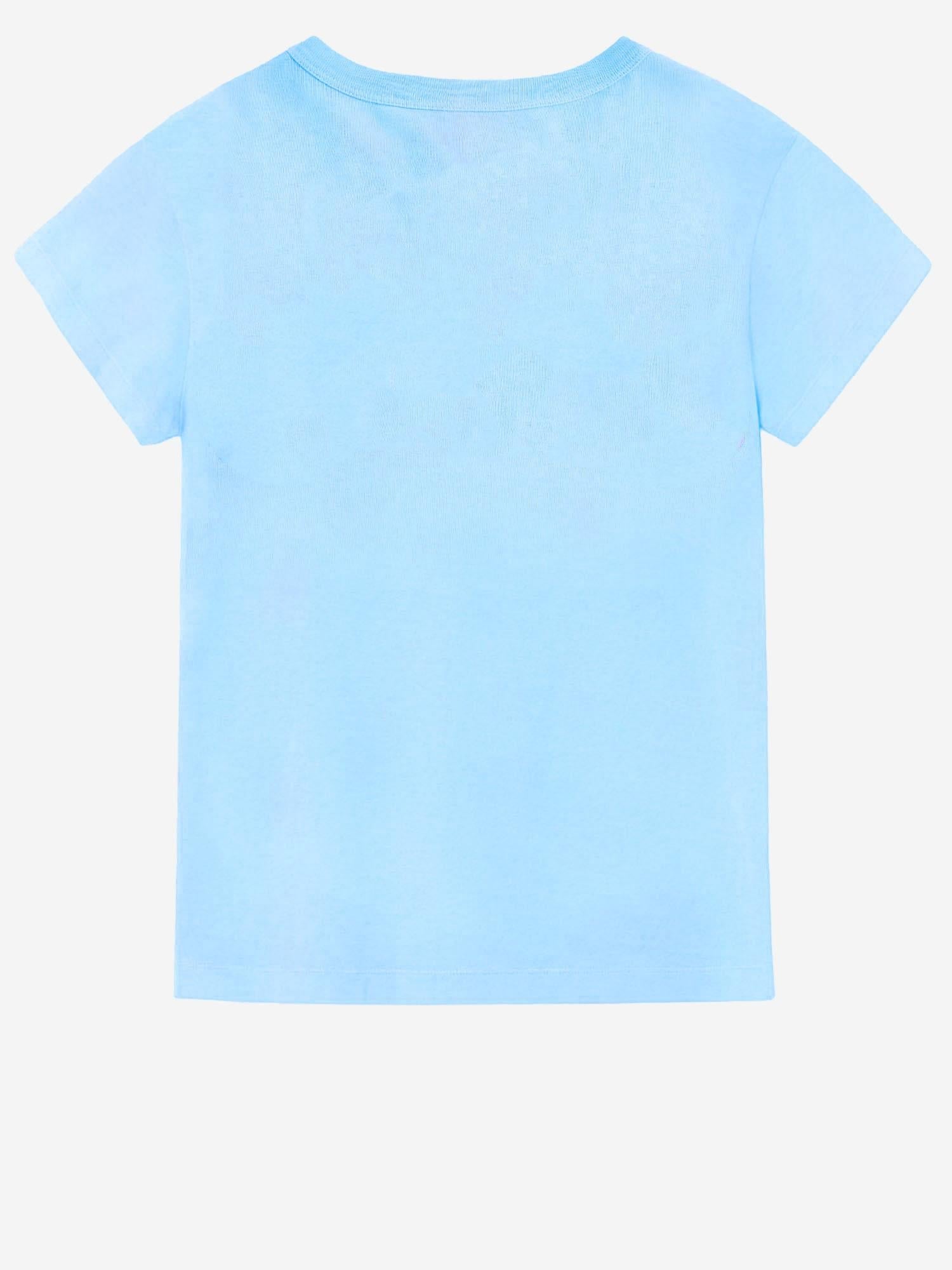 Just Cavalli Logo-Graphic Cotton T-Shirt — Blue, view 3