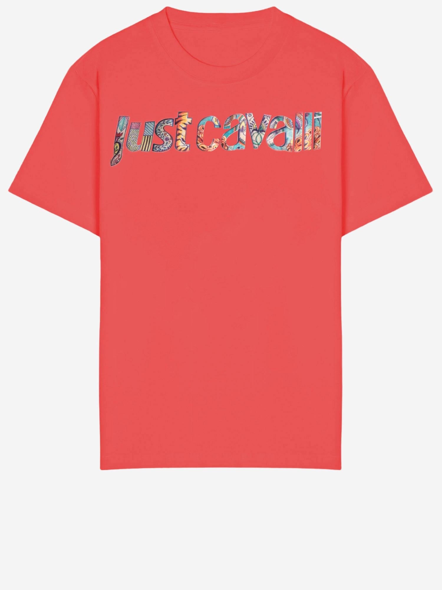Just Cavalli Cotton T-Shirt — Orange, view 2