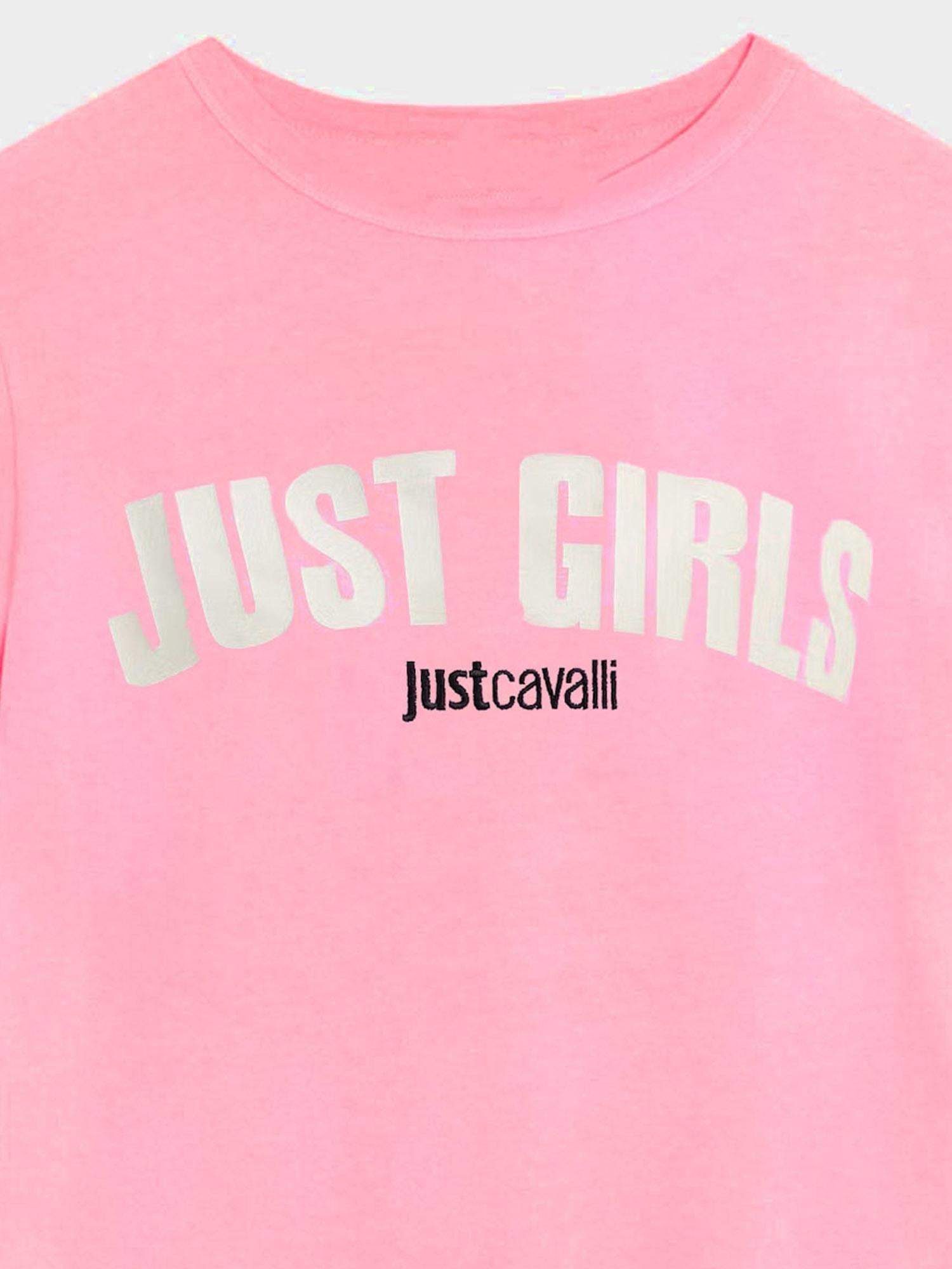 Just Cavalli Logo-Printed Cotton T-Shirt — Pink by Just Cavalli