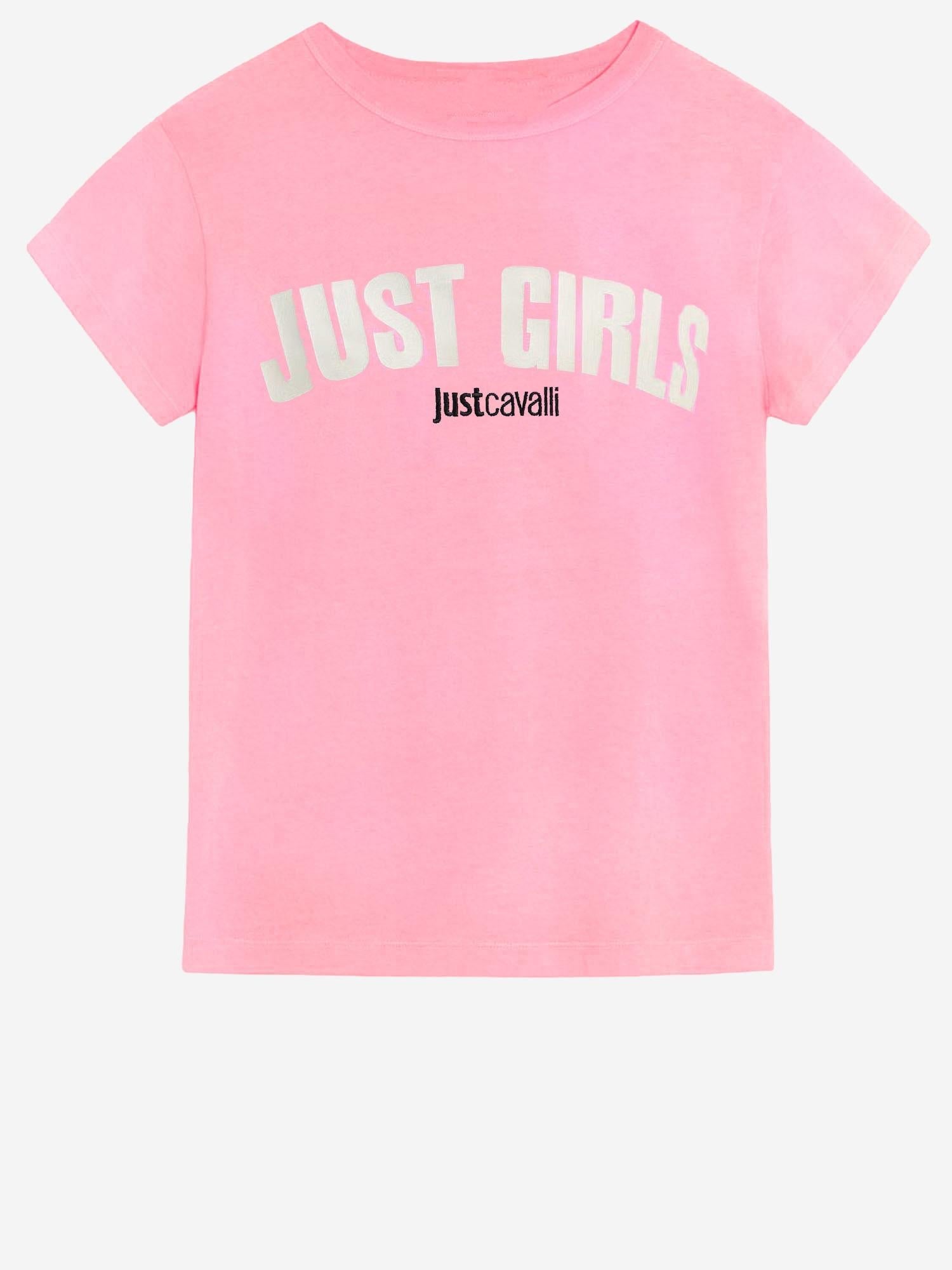 Just Cavalli Logo-Printed Cotton T-Shirt — Pink, view 2