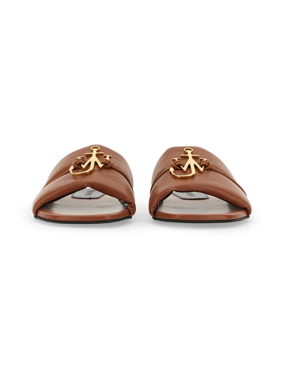 JW Anderson Logo Polyurethane Slide Sandal — Beige, view 3