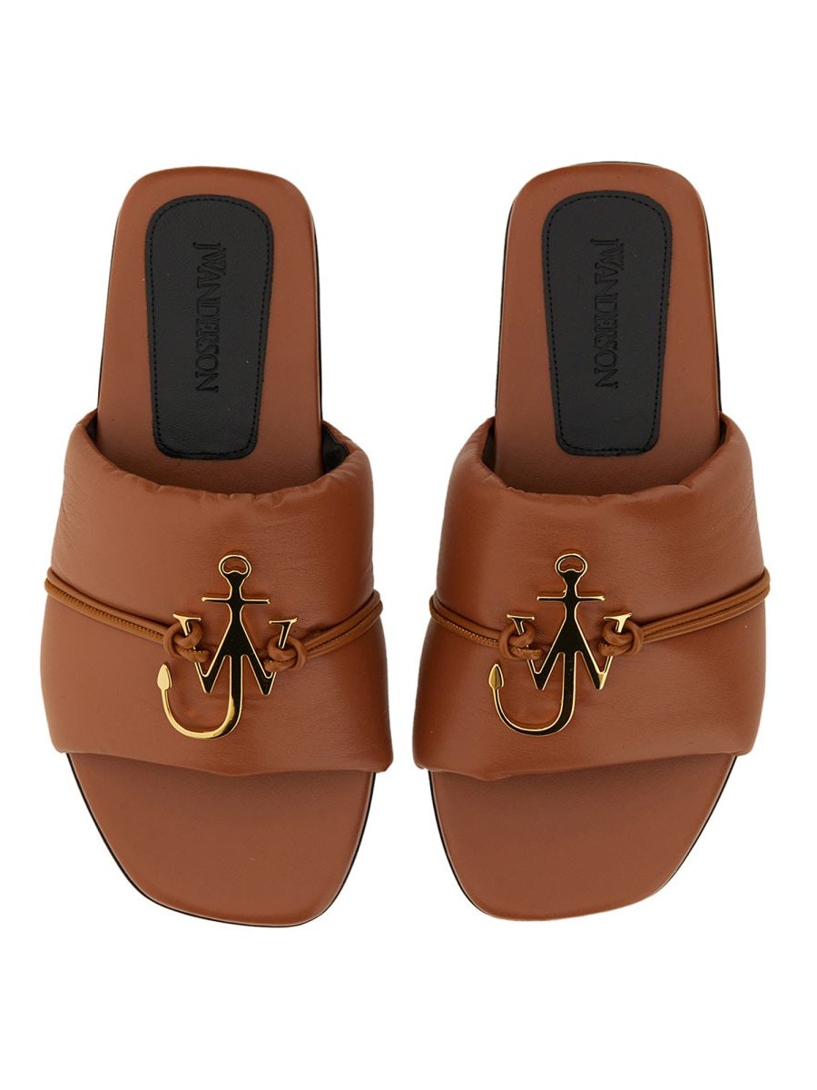 JW Anderson Logo Polyurethane Slide Sandal — Beige, view 4