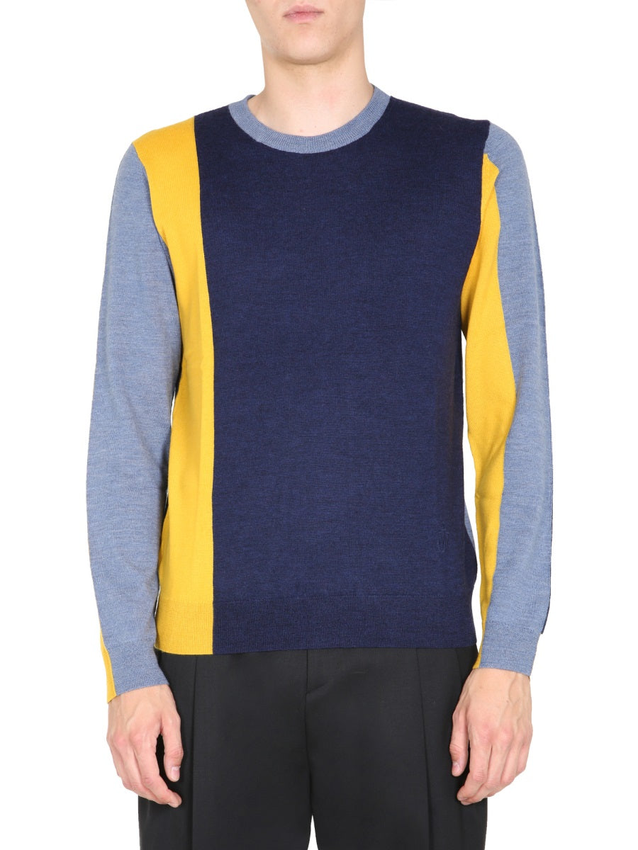 JW Anderson Merino Wool Crew Neck Sweater — Blue by JW Anderson
