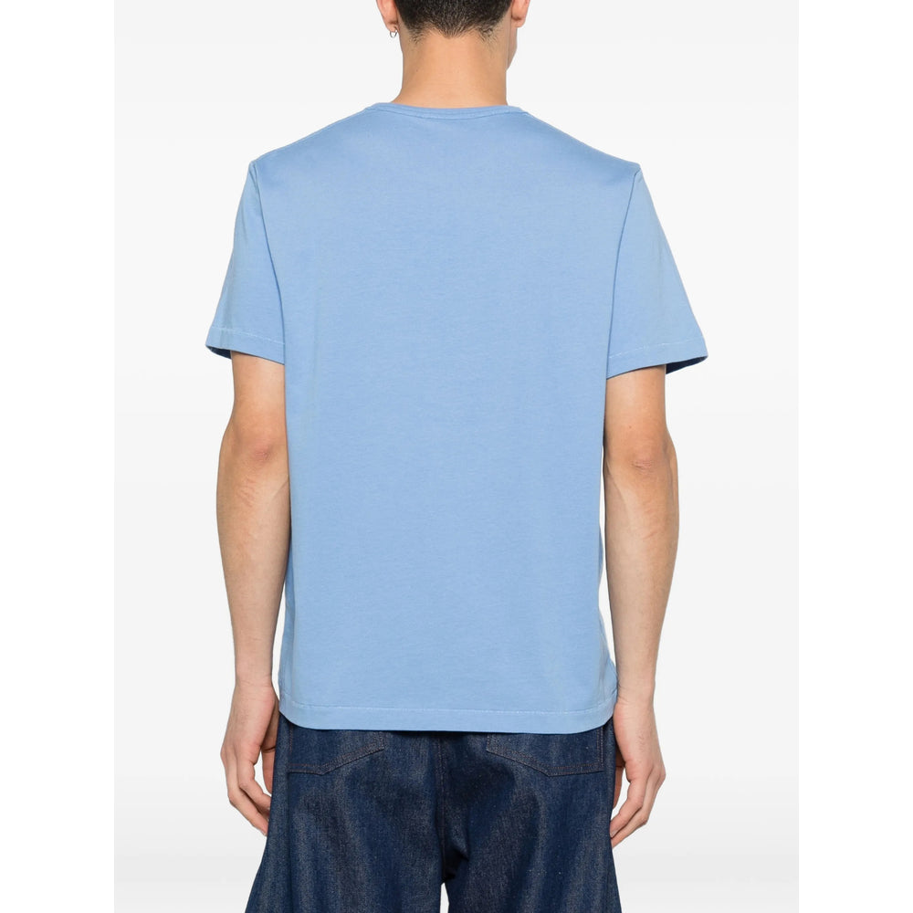 JW Anderson Embroidered Cotton T-Shirt — Blue, view 3