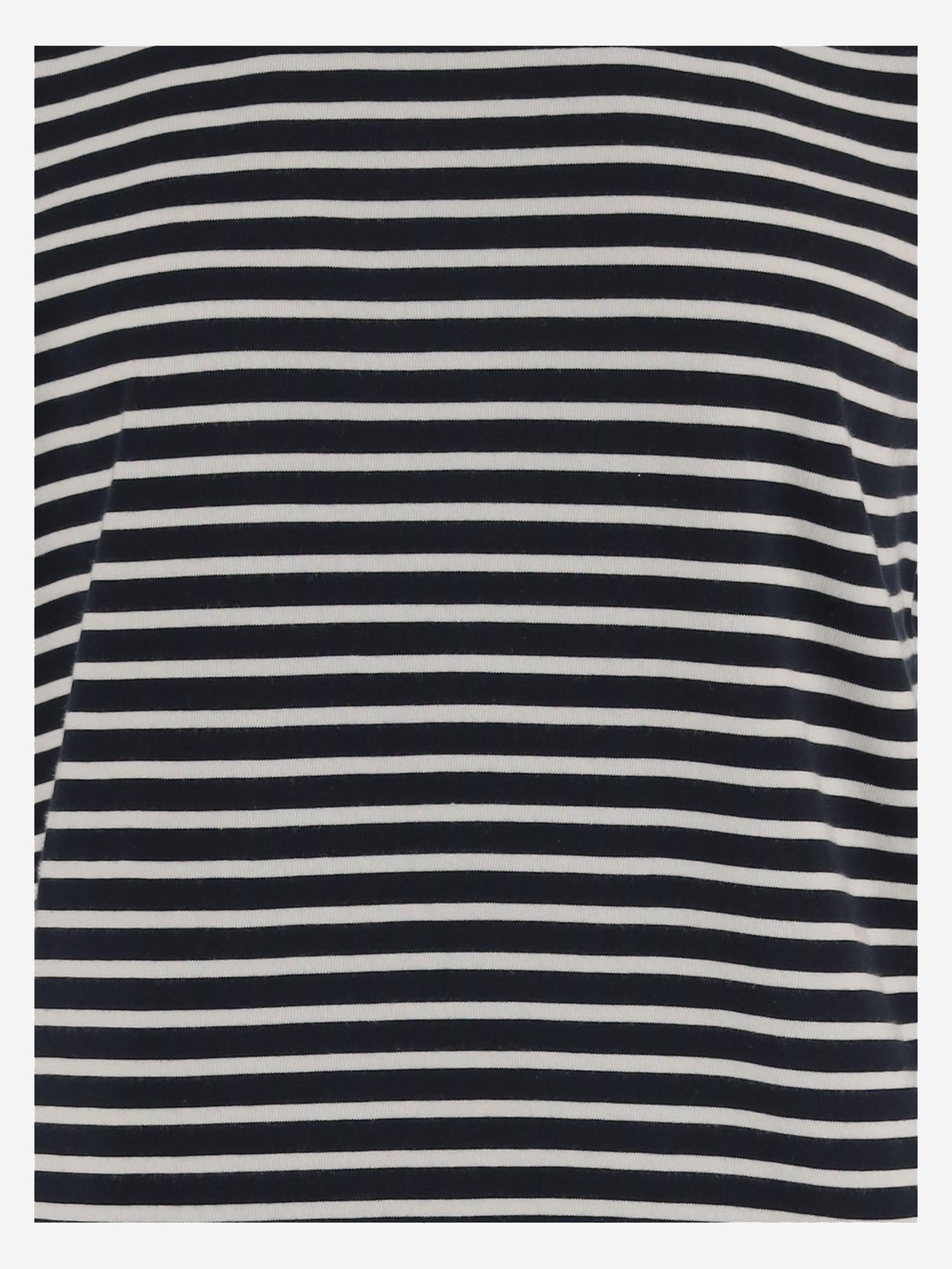 JW Anderson Striped Cotton T-Shirt — Navy by JW Anderson