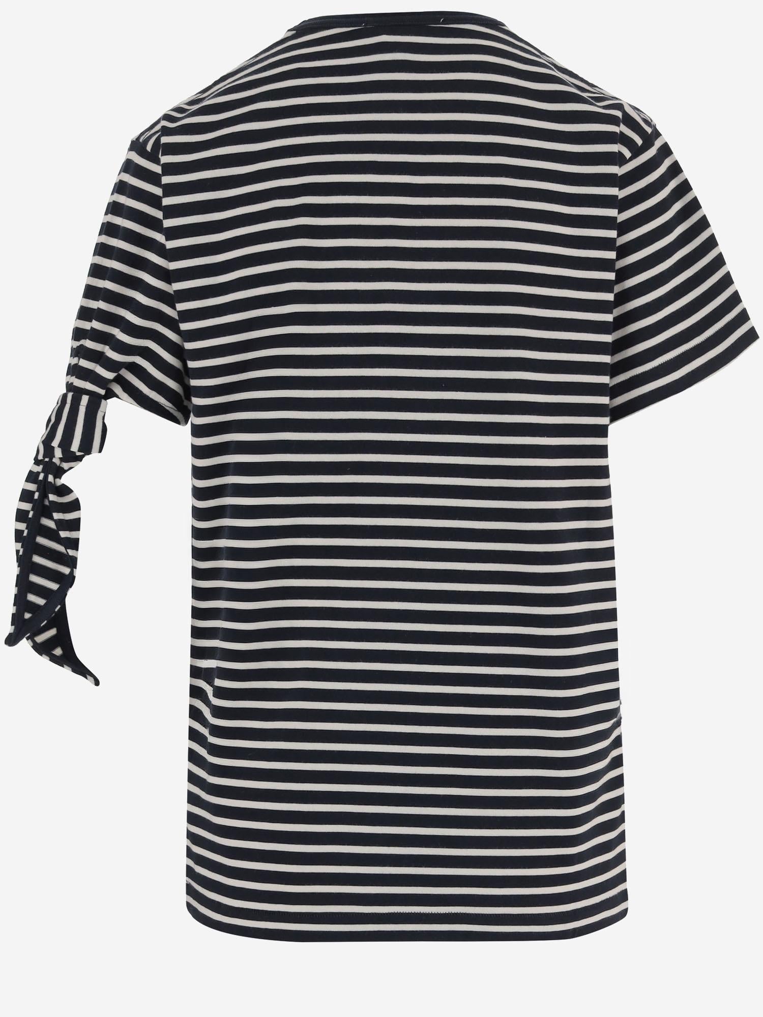 JW Anderson Striped Cotton T-Shirt — Navy, view 3