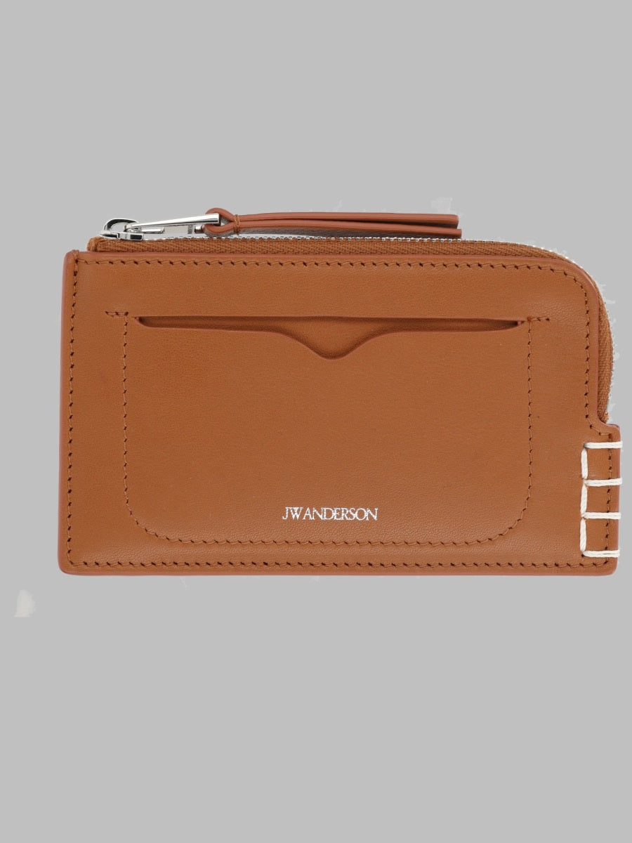 JW Anderson Leather Zip-Around Wallet — Beige by JW Anderson