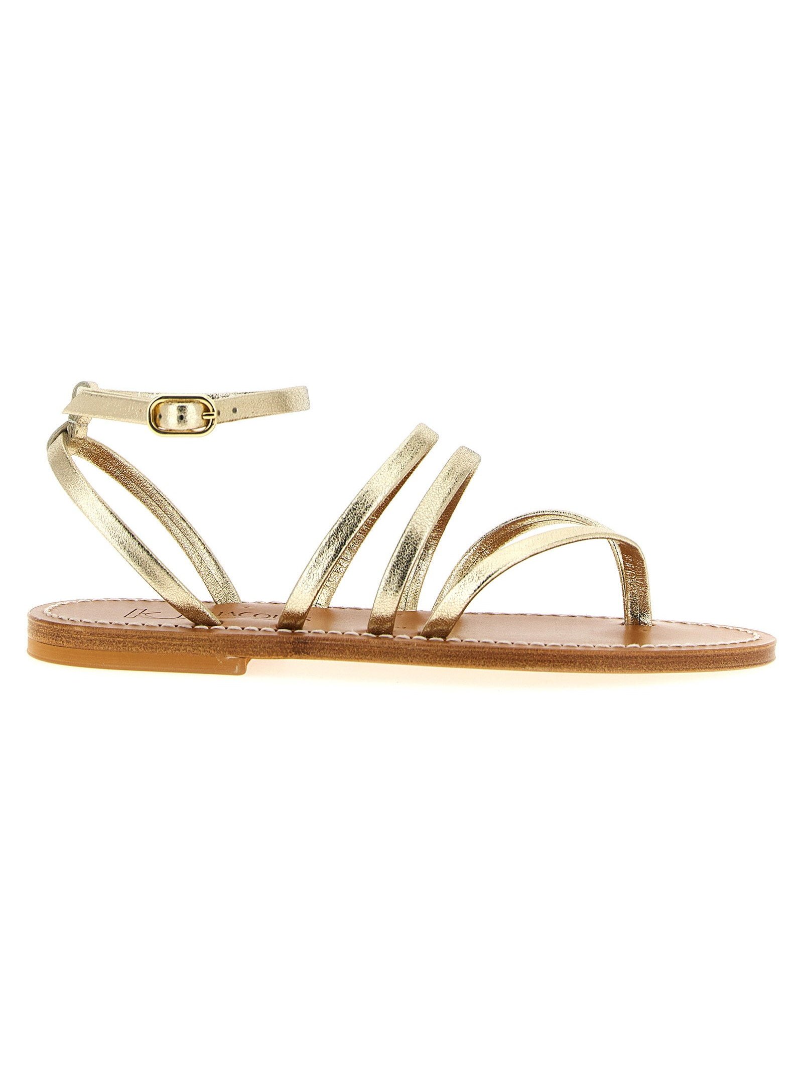 K.jacques Saint Tropez Laminated Leather Thong Sandals — Gold by K.jacques Saint Tropez