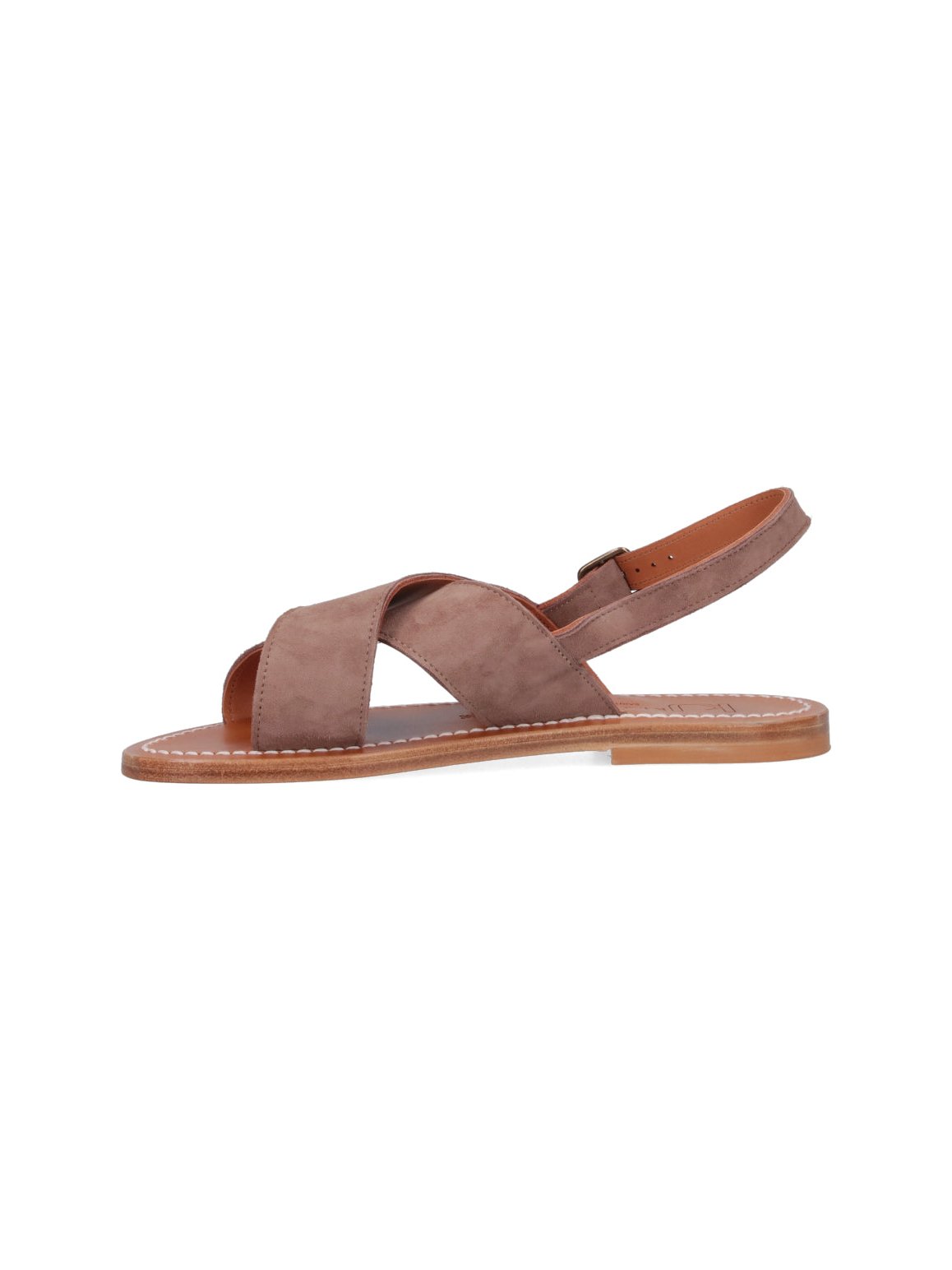 K Jacques St Tropez Suede Crossover Sandal — Brown, view 3
