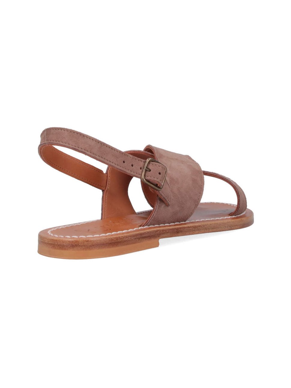 K Jacques St Tropez Suede Crossover Sandal — Brown, view 4