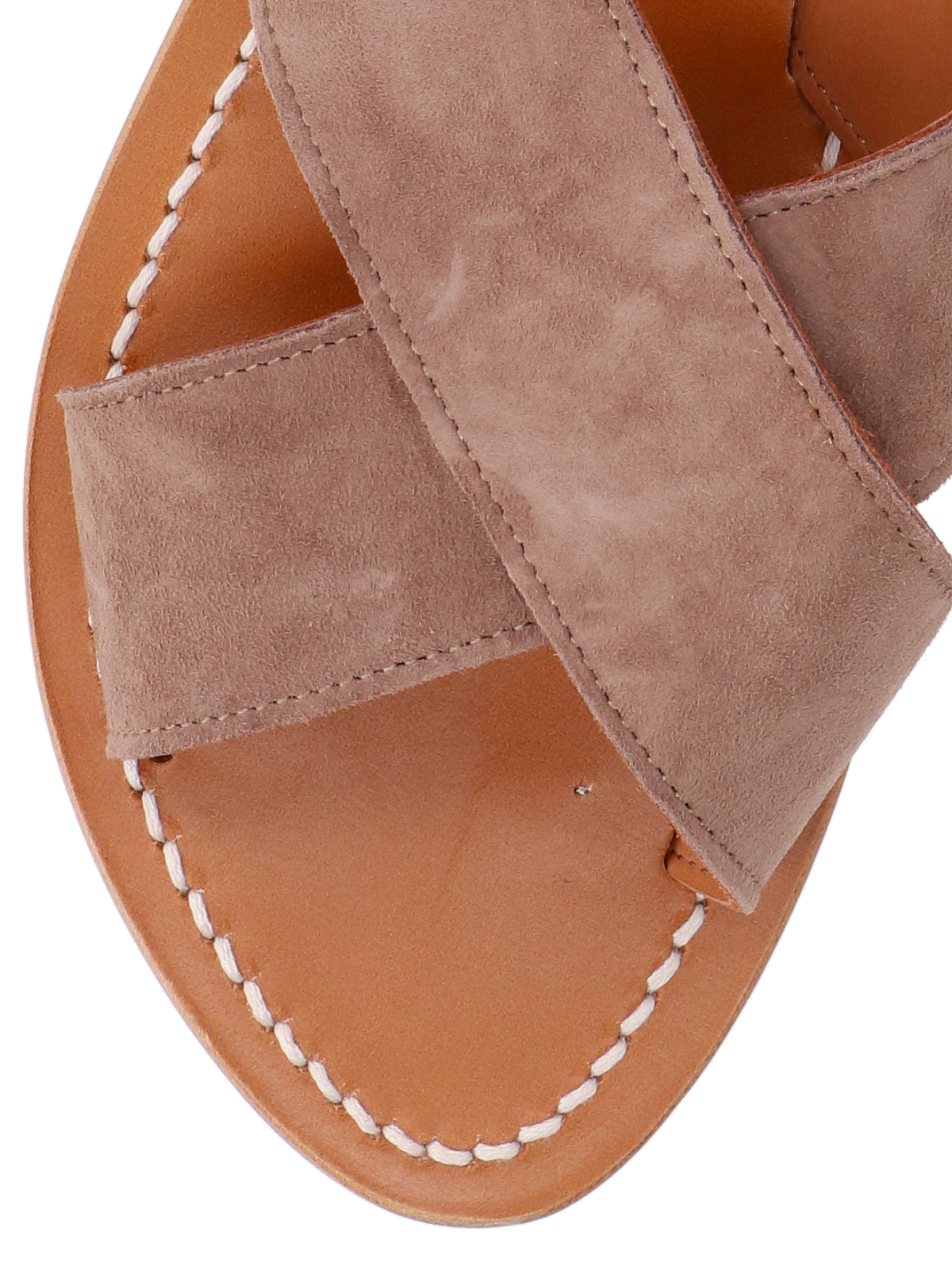 K Jacques St Tropez Suede Crossover Sandal — Brown, view 5