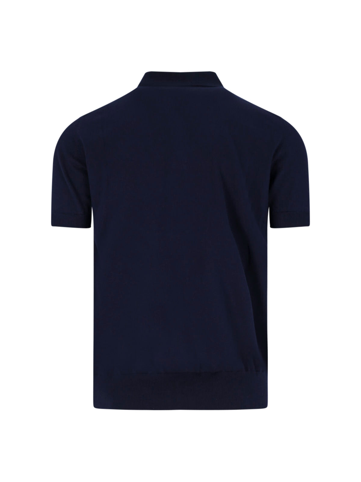 K-Way Fine-Knit Cotton Polo — Navy, view 2