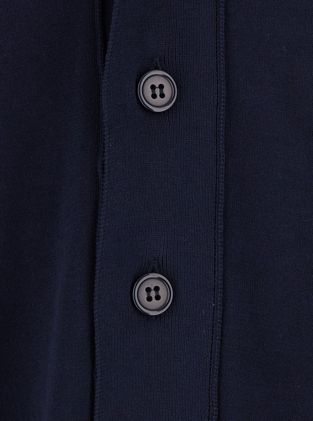 Kangra Notched Collar Cotton Shirt — Navy, view 3