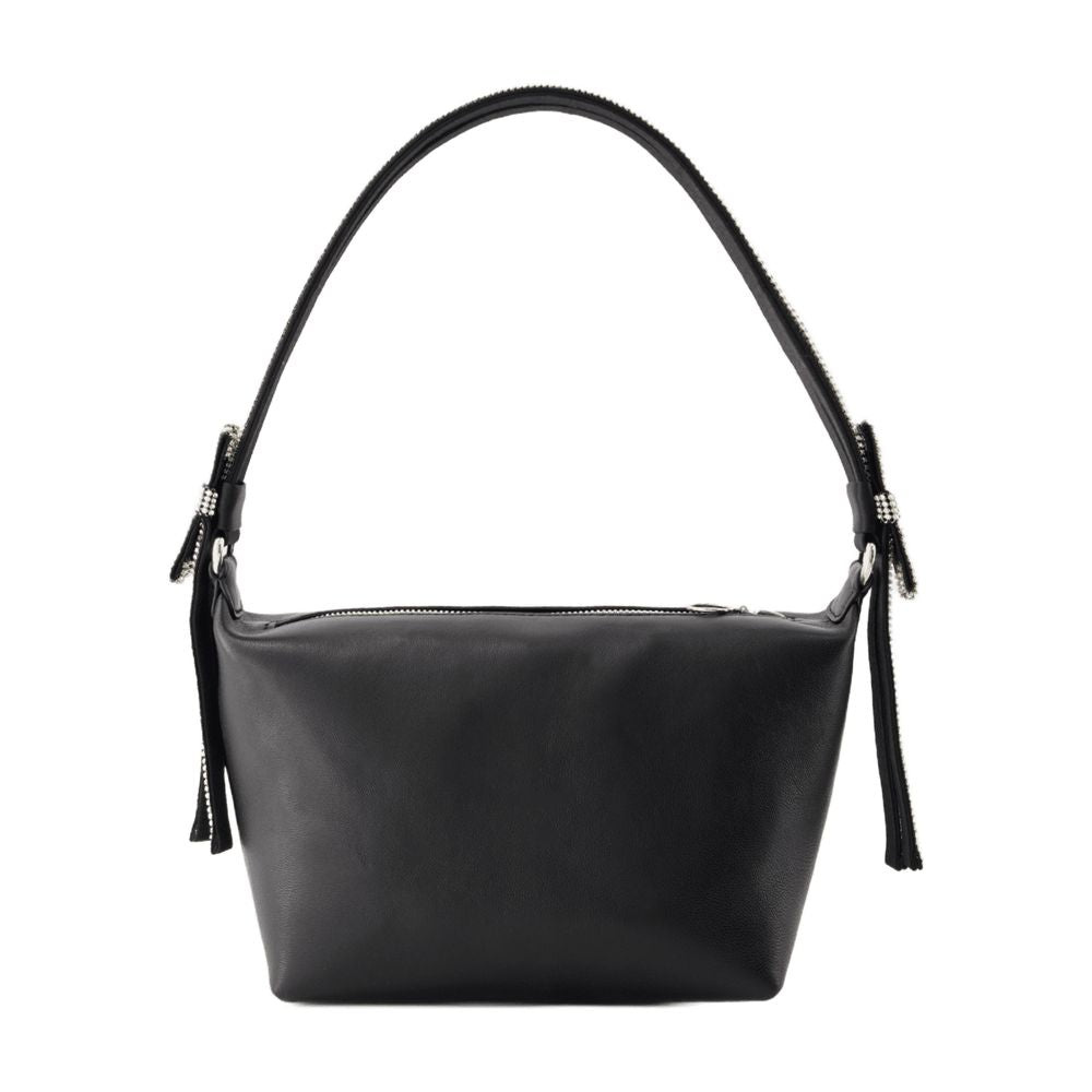 Kara Double Bow Shoulder Bag — Black, view 2